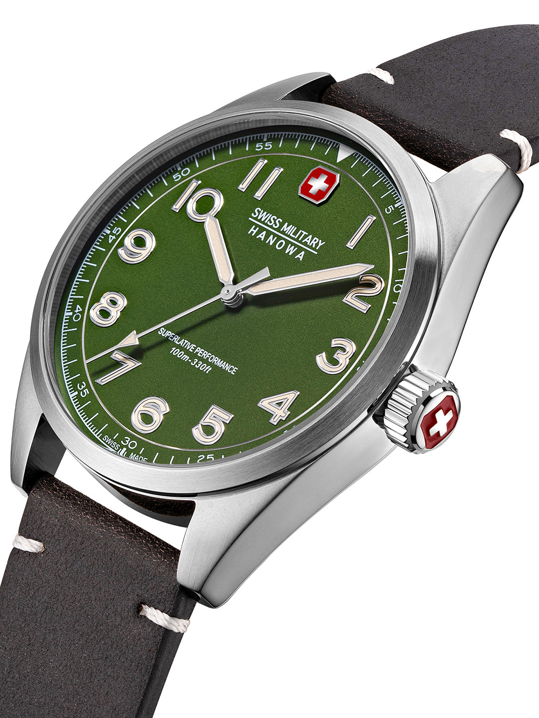 Swiss Military Hanowa SMWGA2100404 - Swiss Made Round Olive watch for men