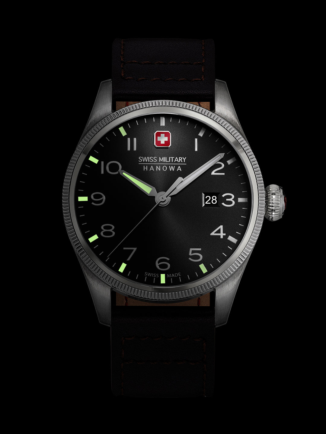 Swiss Military Hanowa SMWGB0000804 Black Dial Dark Brown Ceramic Men's Watch