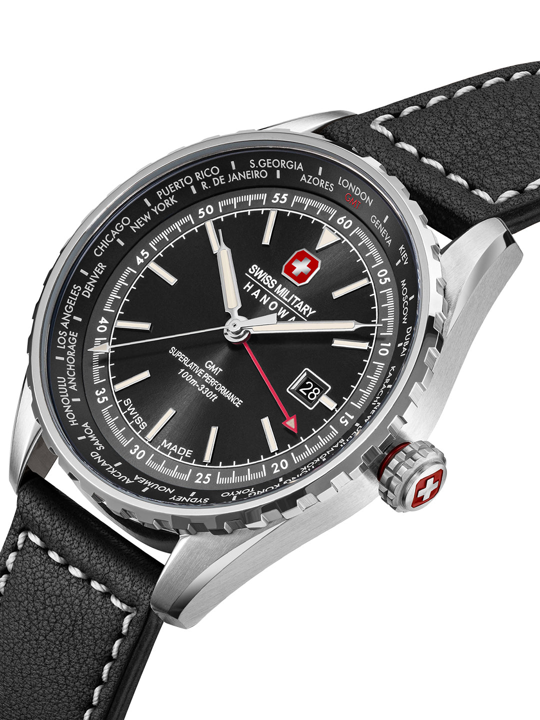 Swiss Military Hanowa SMWGB0003201 - Swiss Made Round Black watch for men