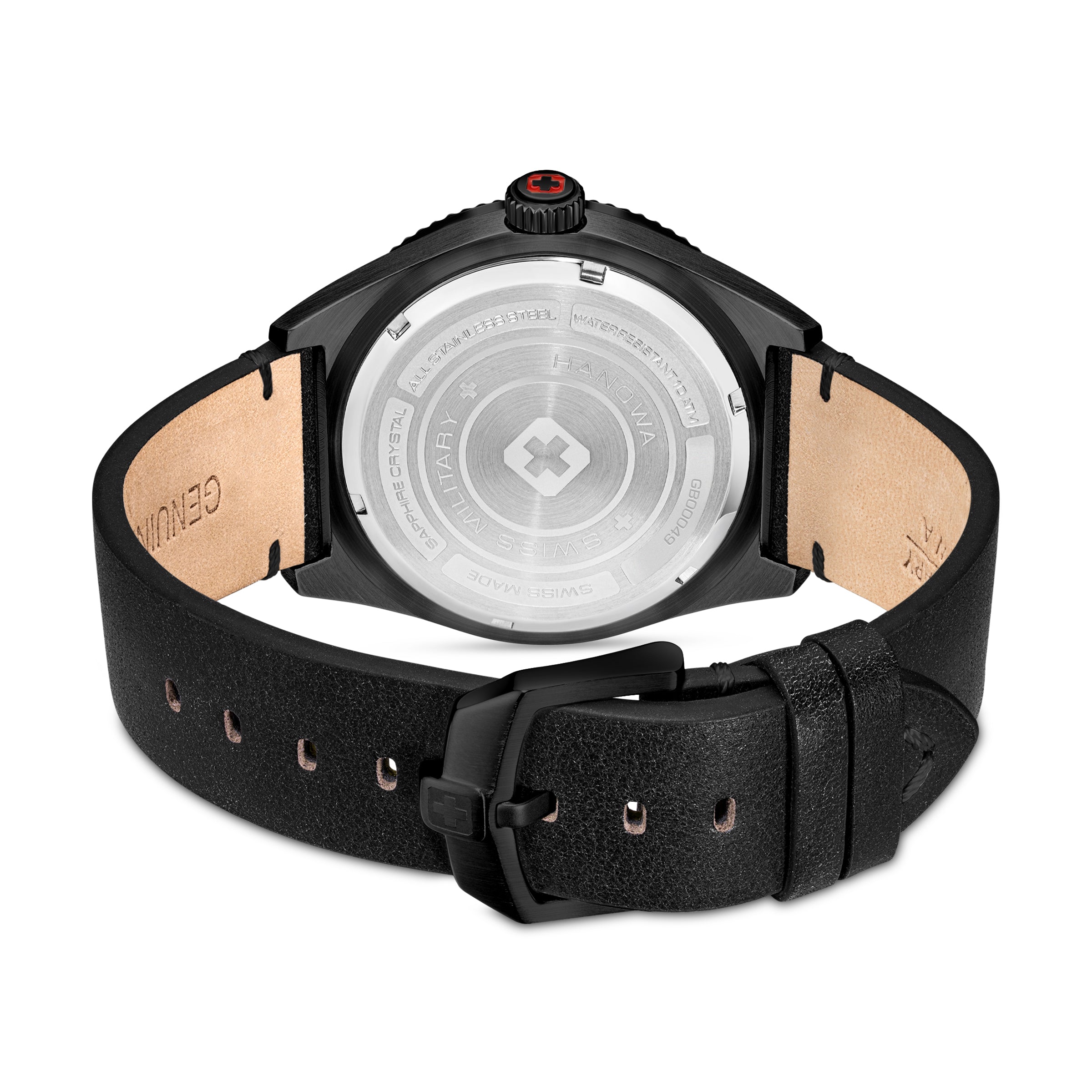 SMWGB0004940-SET Swiss Made Men's Watch with Cool Grey Dial & Black Genuine Leather Strap