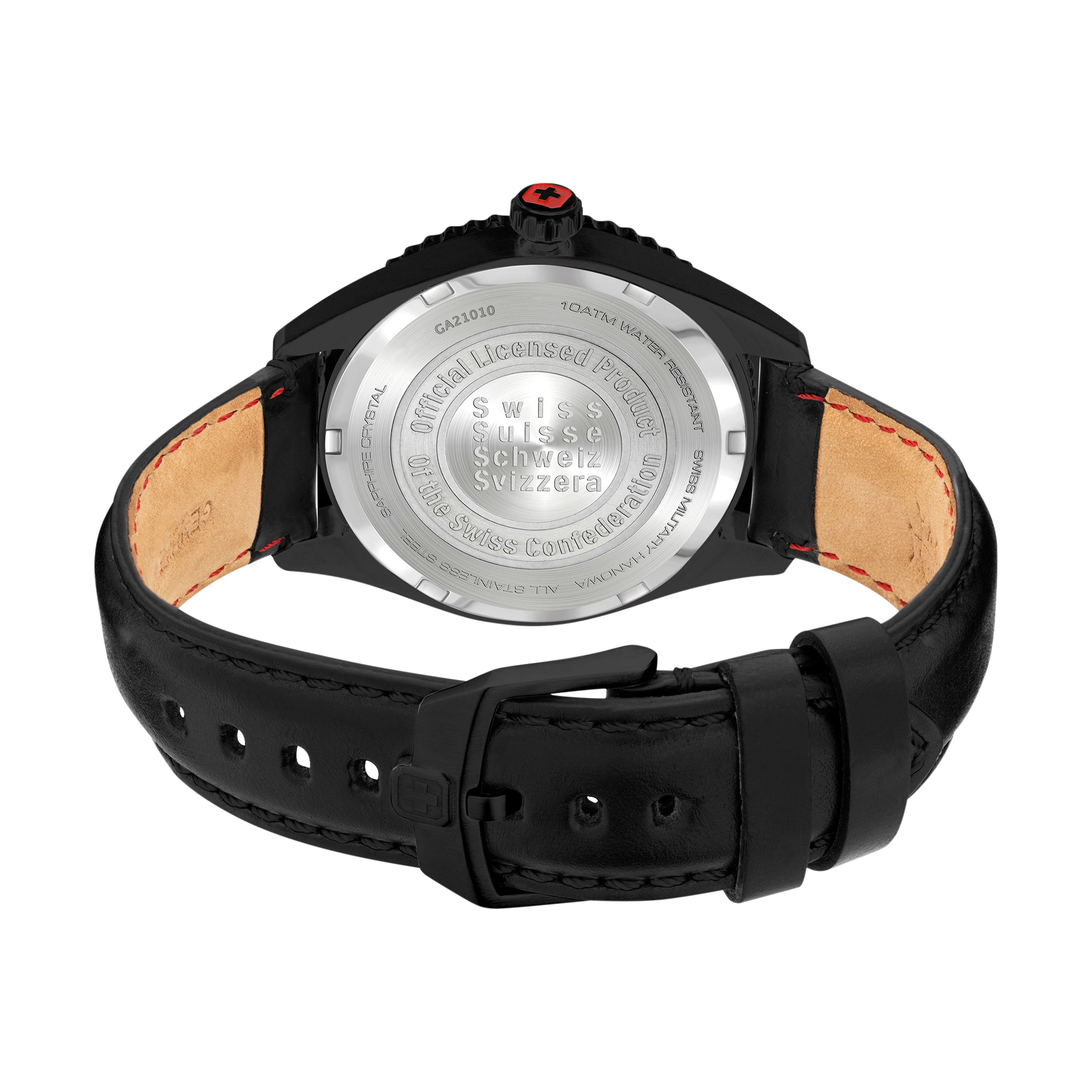 SMWGB2101030 Men's Quartz Watch with Black Dial & Black Genuine Leather Strap