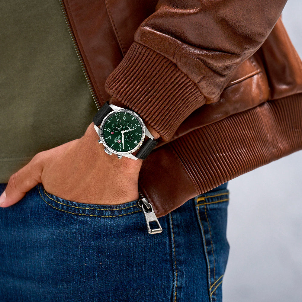 Swiss Military Hanowa SMWGC0000405 - Thunderbolt Chrono Swiss Made Green Watch For Men