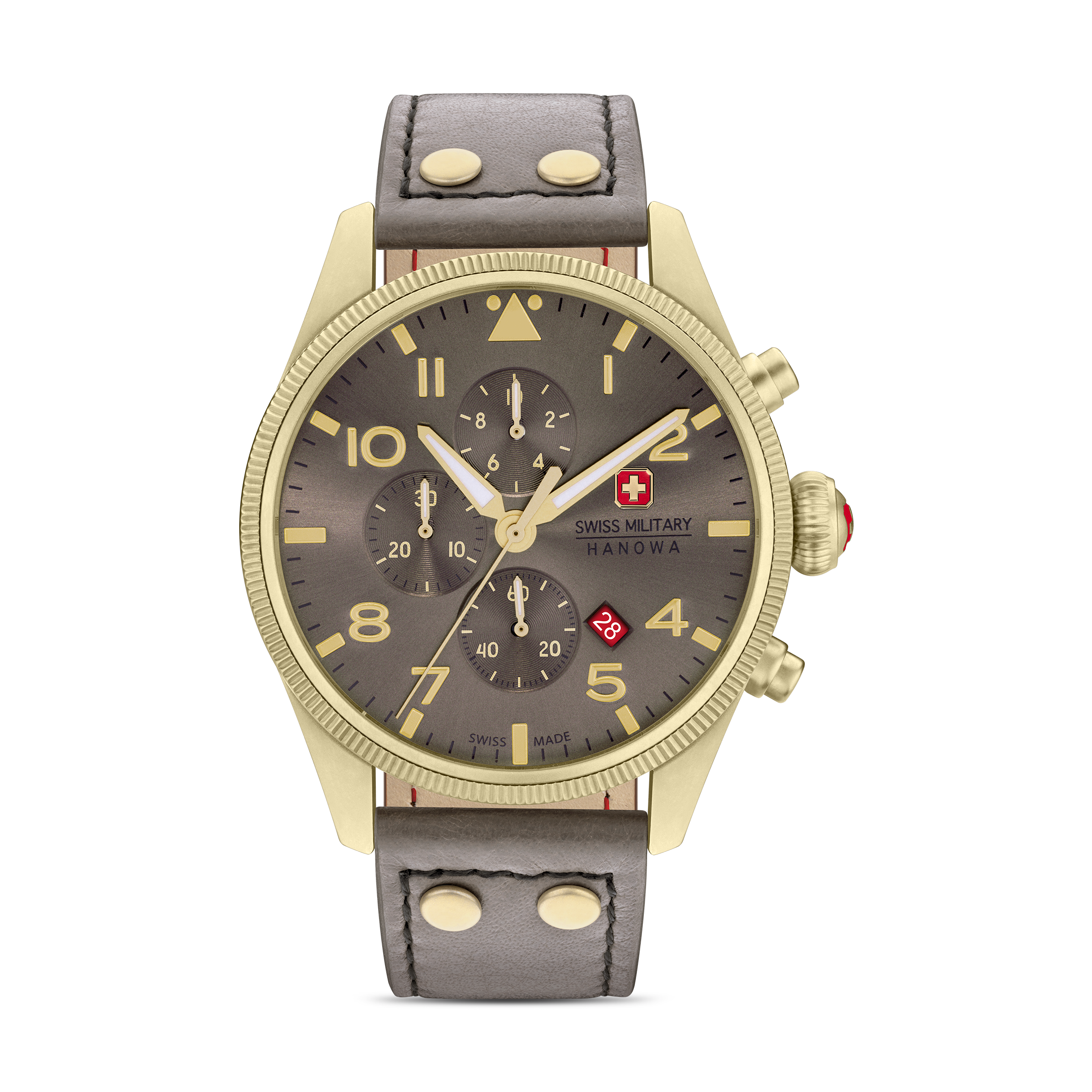SWISS MILITARY HANOWA THUNDERBOLT CHRONOGRAPH GREY ROUND DIAL ANALOG WATCH FOR Men's SMWGC0000410