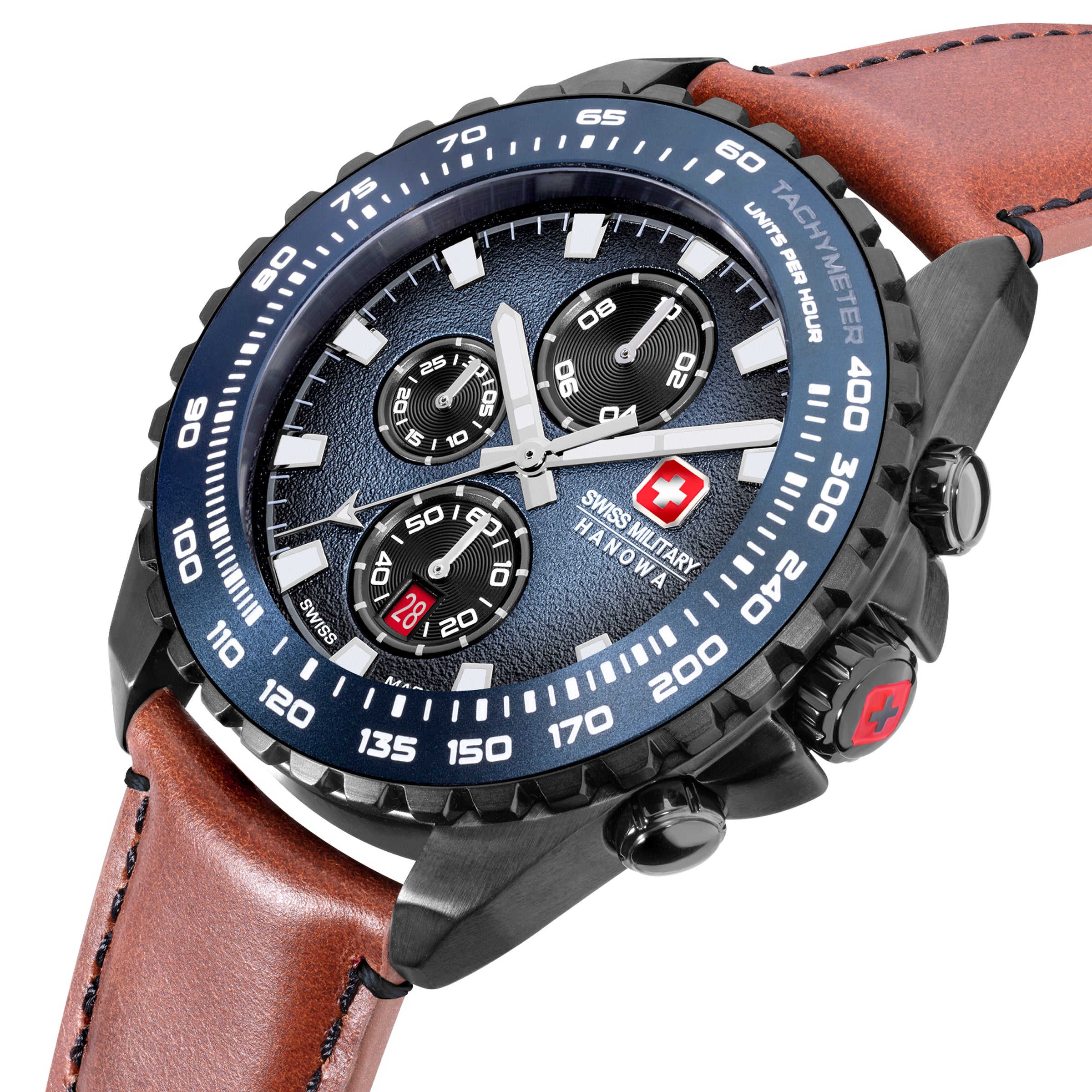 SWISS MILITARY HANOWA STONE MARTEN BLUE ROUND DIAL ANALOG WATCH FOR Men's SMWGC0001831