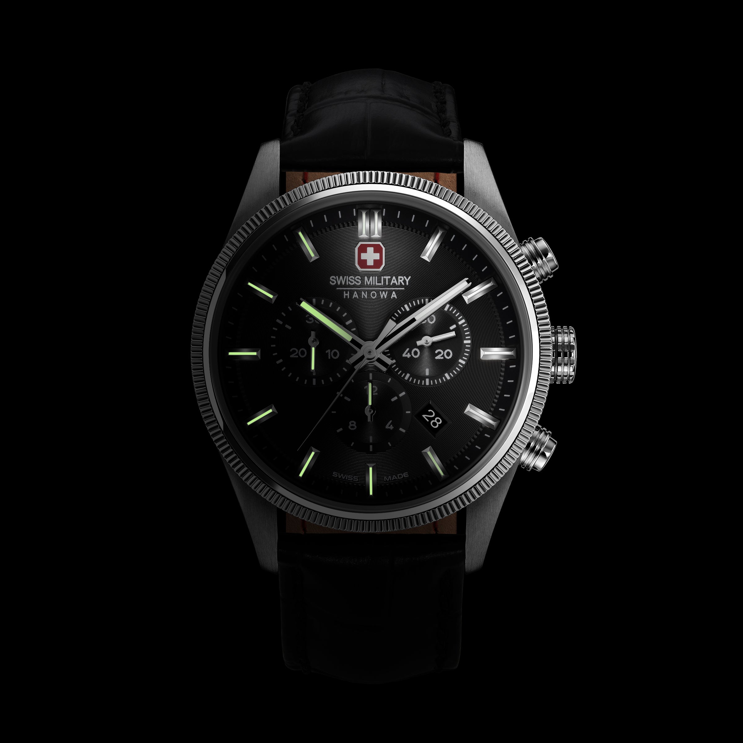 Swiss Military Hanowa SMWGC0003101 - Swiss Made Round Black Chronograph - Watch for men