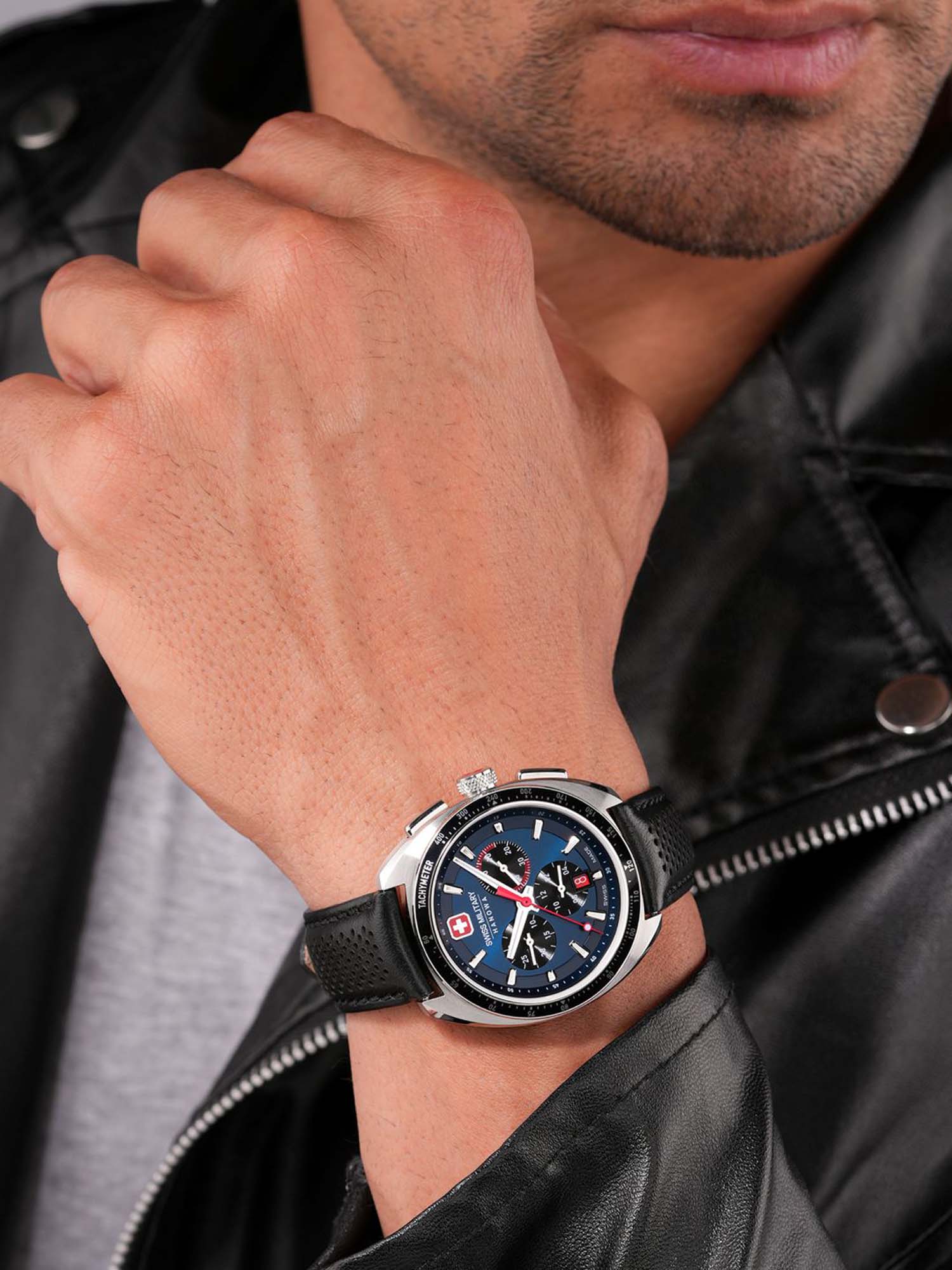 Swiss Military Hanowa SMWGC0003301 GREYHOUND CHRONO - Swiss Made Round Blue Chronograph - Watch for men