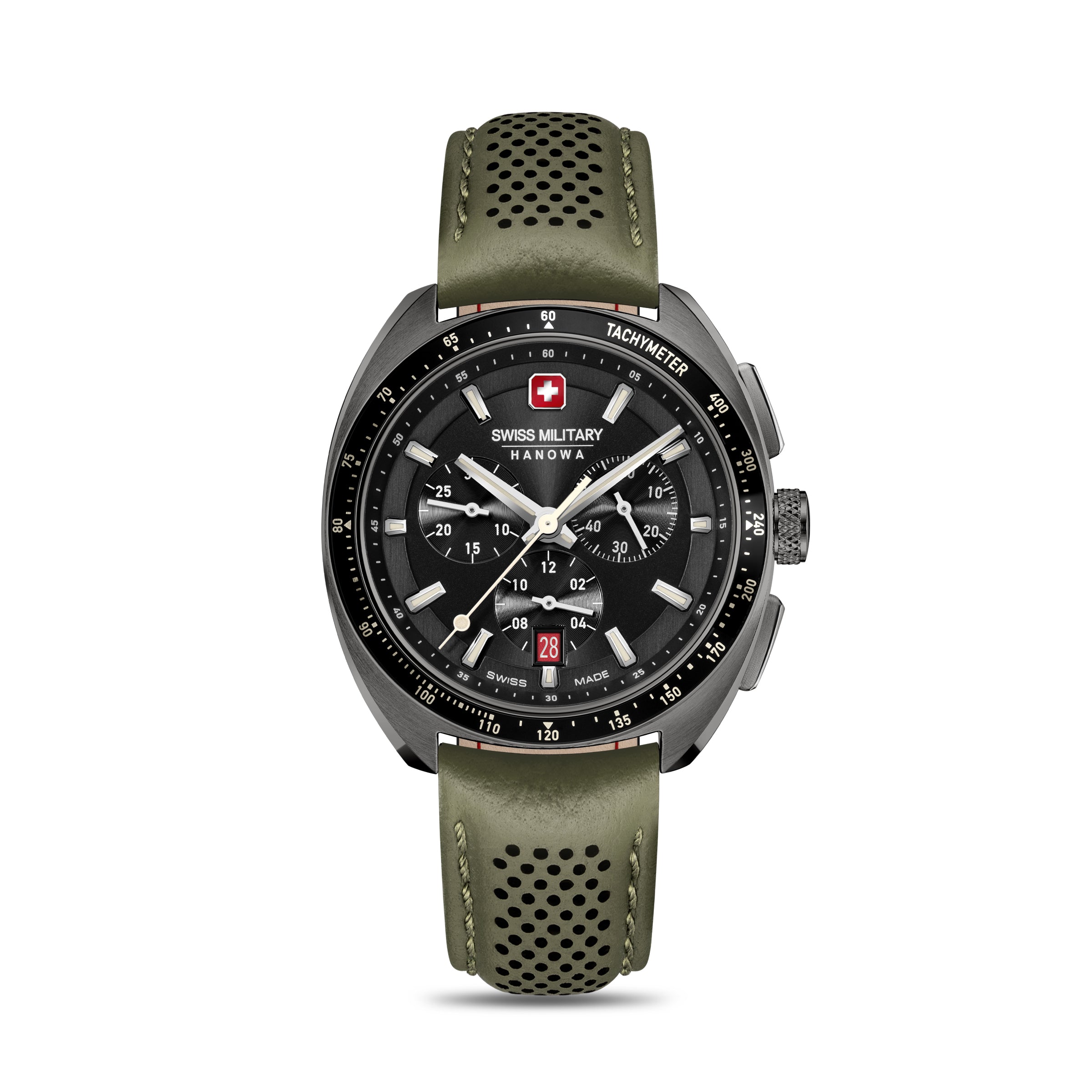 Swiss Military Hanowa SMWGC0003340 GREYHOUND - Swiss Made Round Black Chronograph - Watch for men