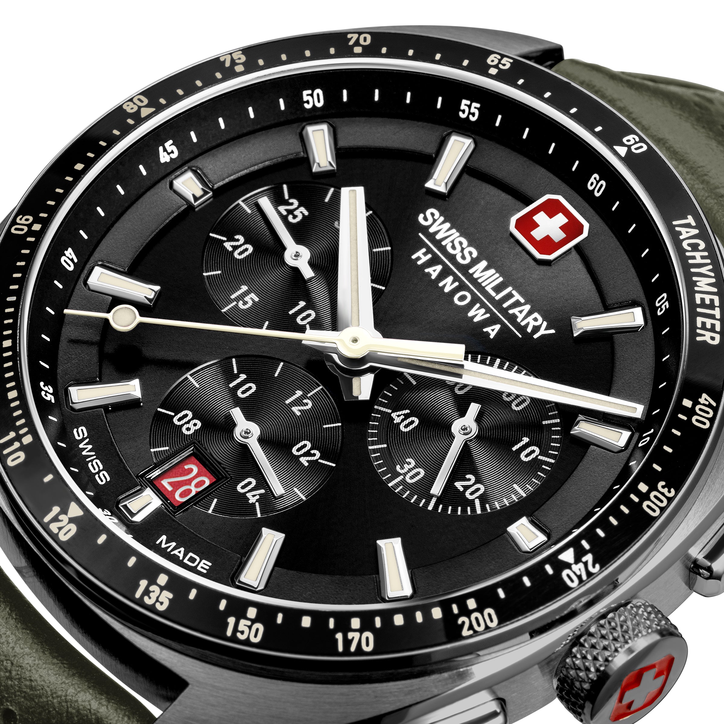 Swiss Military Hanowa SMWGC0003340 GREYHOUND - Swiss Made Round Black Chronograph - Watch for men