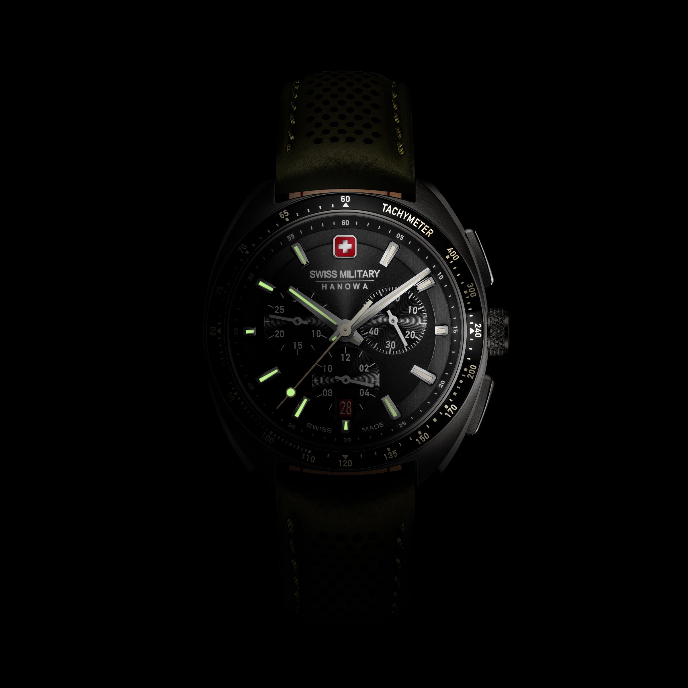 Swiss Military Hanowa SMWGC0003340 GREYHOUND - Swiss Made Round Black Chronograph - Watch for men