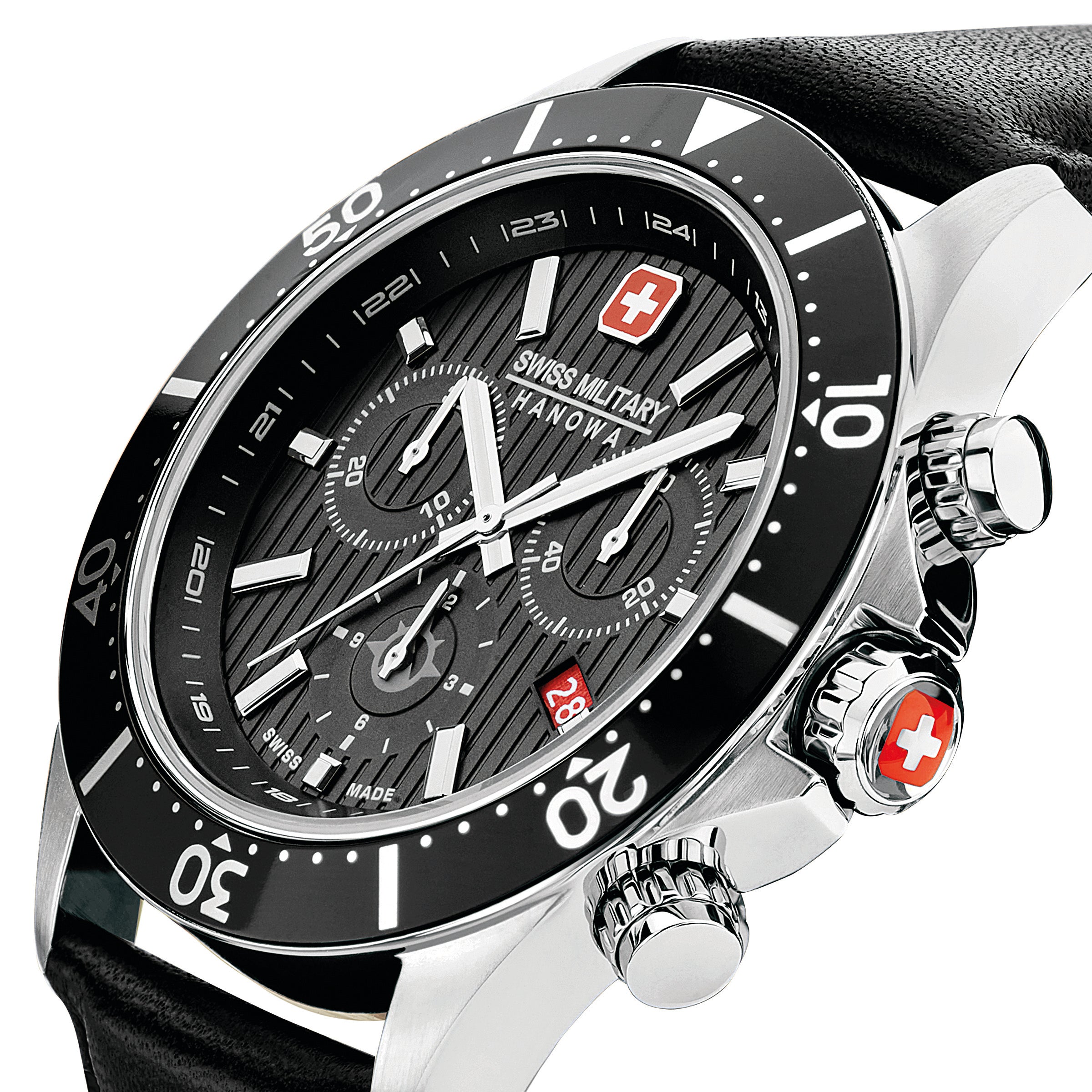Swiss Military Hanowa SMWGC2100705 STARLIGHT - Swiss Made Round Black Chronograph - Watch for men