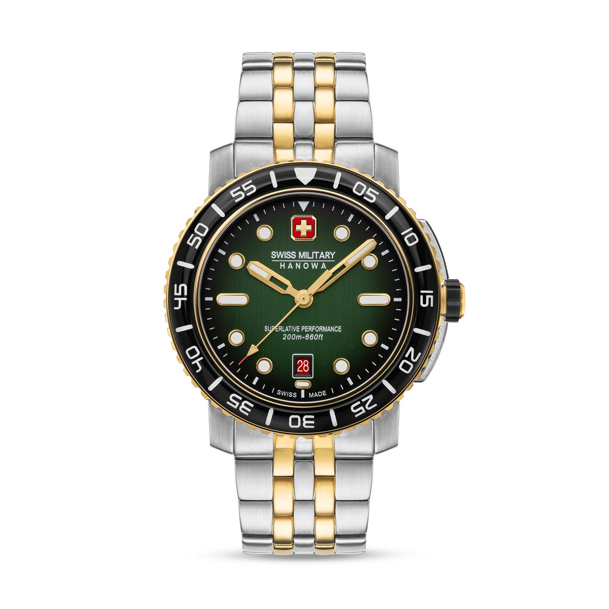 Swiss Military Hanowa BLACK MARLIN Olive Round Dial Swiss Made Watch for Mens -SMWGH0001761