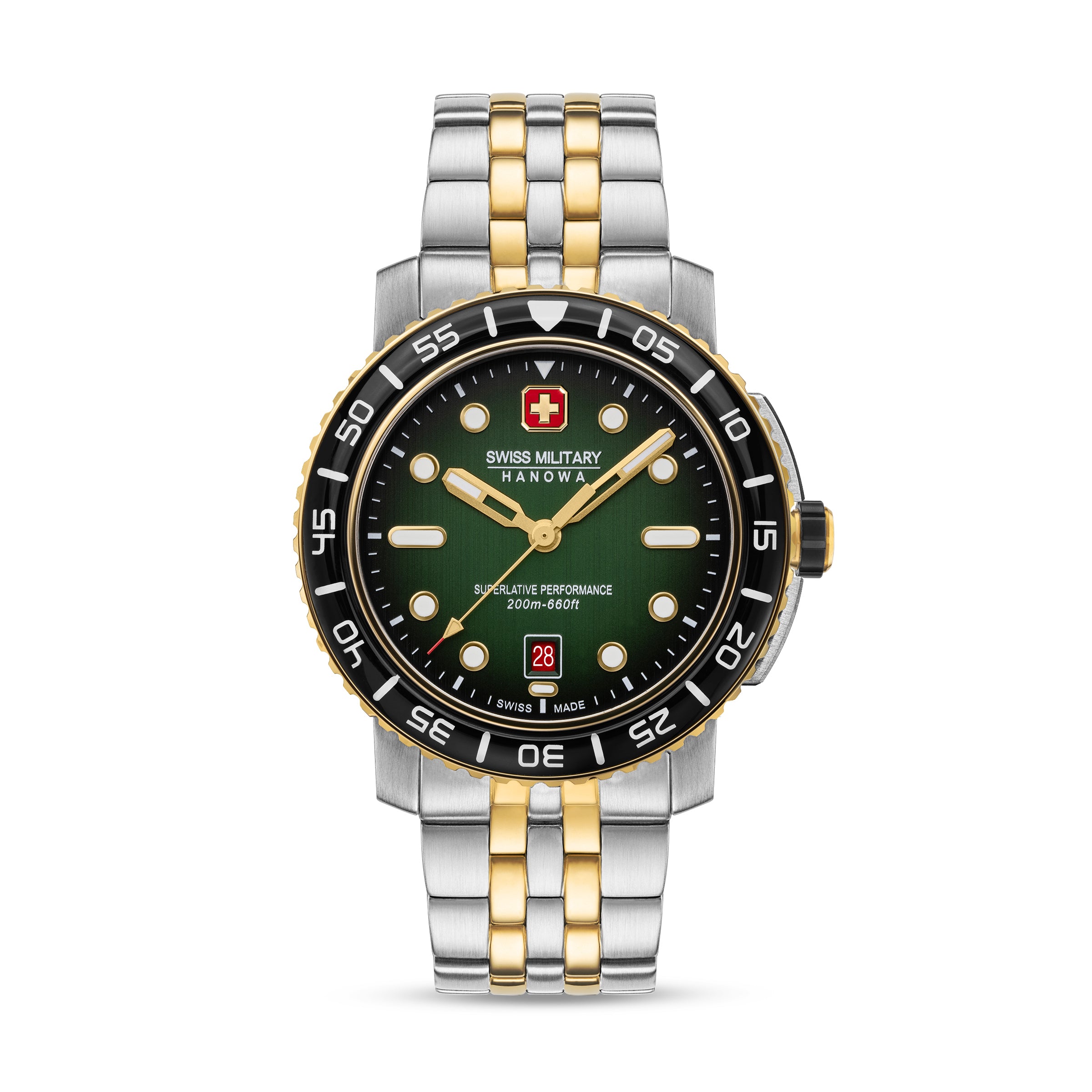 Swiss Military Hanowa BLACK MARLIN Olive Round Dial Swiss Made Watch for Mens -SMWGH0001761