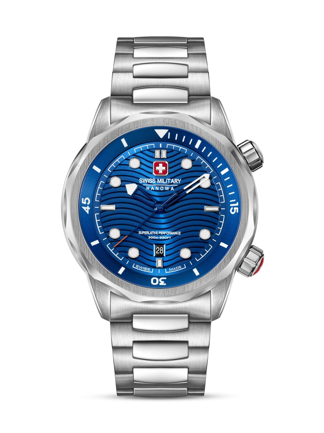 Swiss Military Hanowa BREAKWATER Blue Round Dial Analogue Swiss Made Watch For Mens-SMWGH0006403