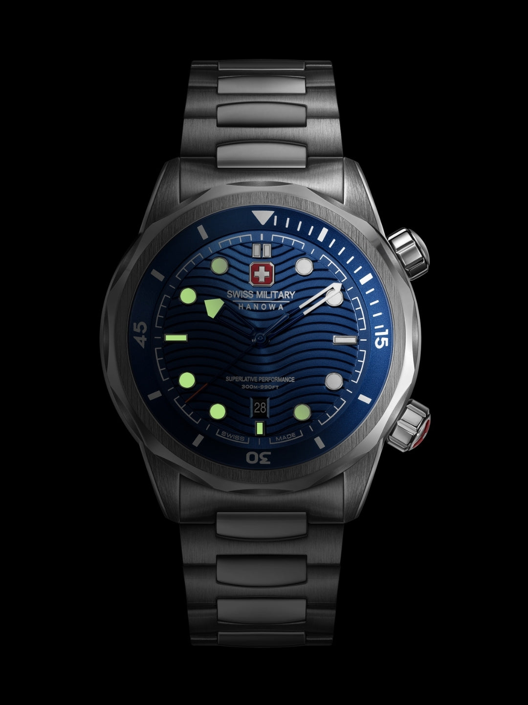 Swiss Military Hanowa BREAKWATER Blue Round Dial Analogue Swiss Made Watch For Mens-SMWGH0006403