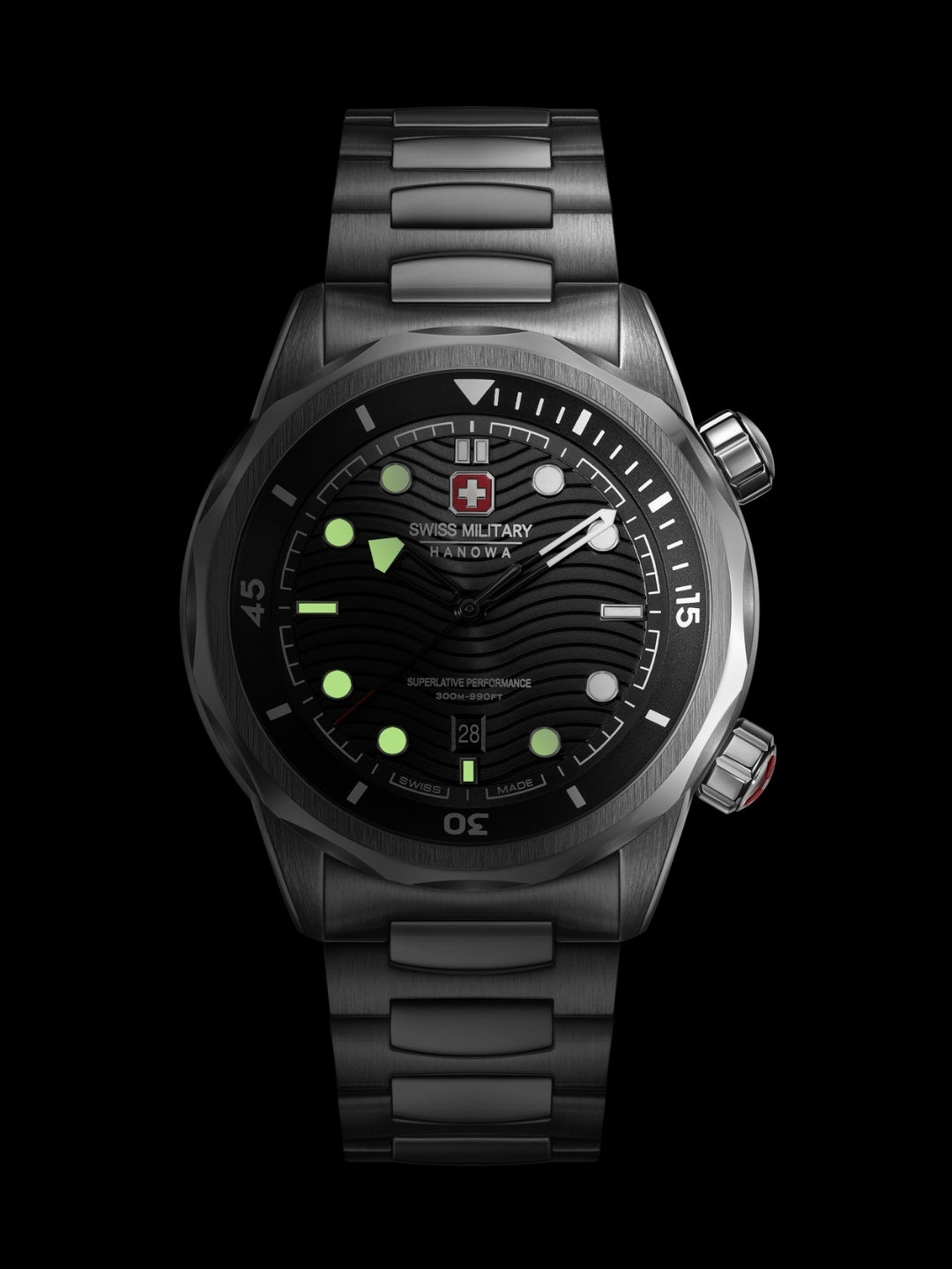 Swiss Military Hanowa BREAKWATER Black Round Dial Analogue Swiss Made Watch For Mens-SMWGH0006404