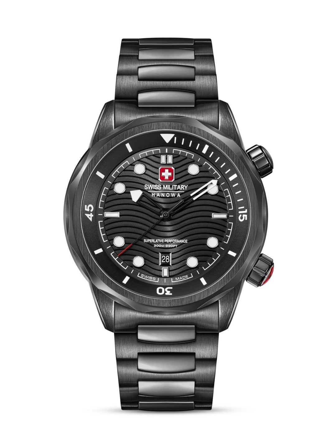 Swiss Military Hanowa BREAKWATER Black Round Dial Analogue Swiss Made Watch For Mens-SMWGH0006431