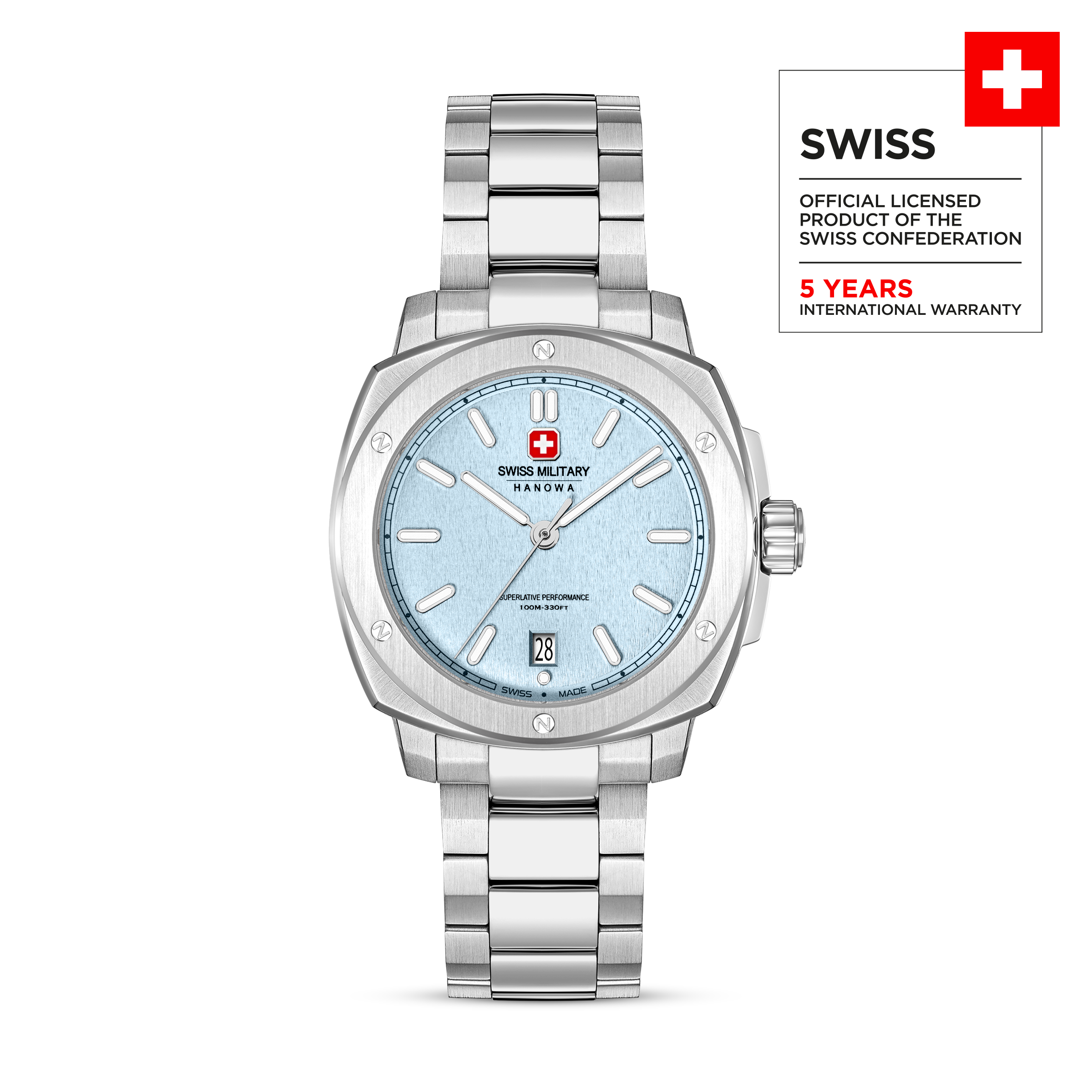 Swiss Military Hanowa SIRIUS Ice Blue Round Dial Analogue Swiss Made Watch For Mens-SMWGH0006502