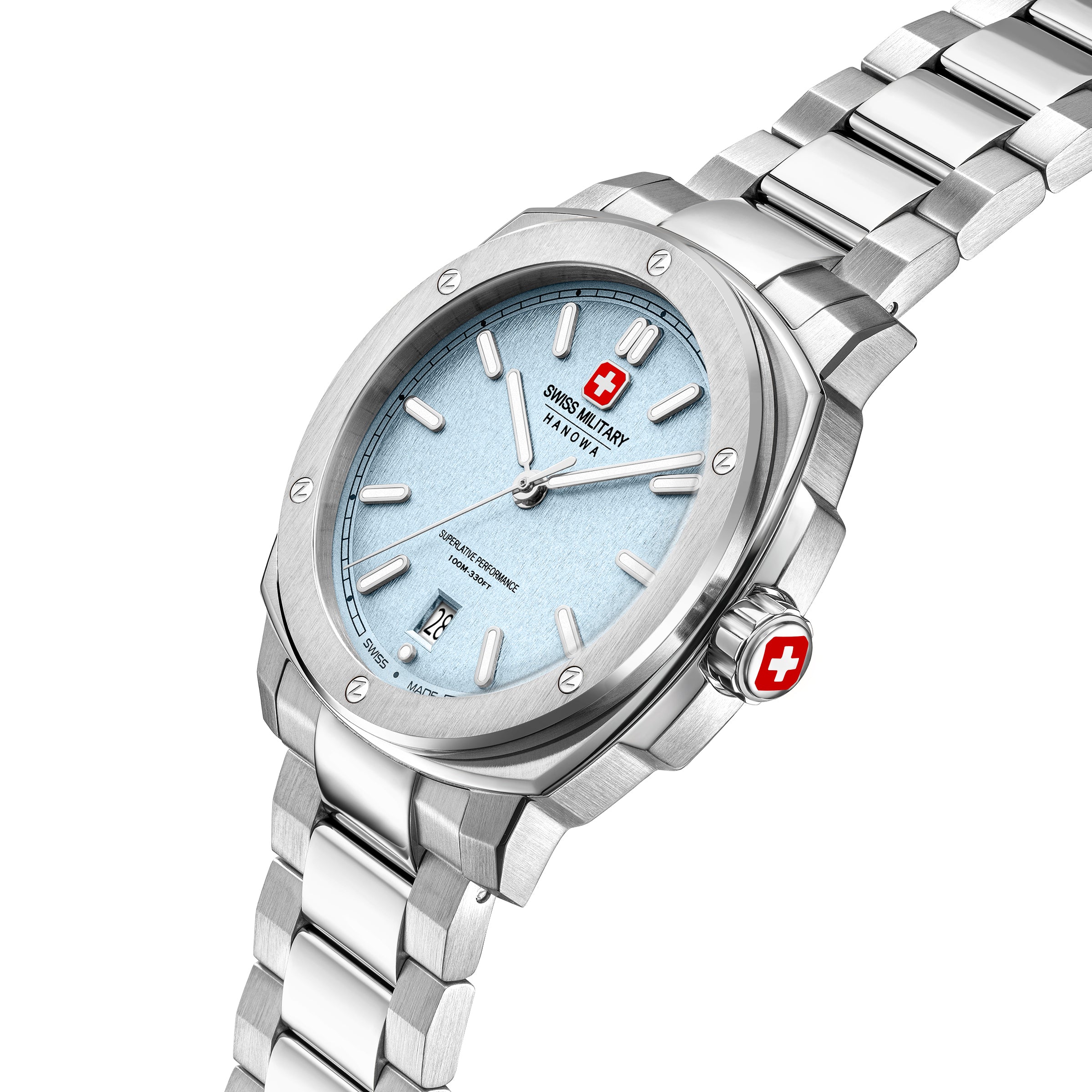 Swiss Military Hanowa SIRIUS Ice Blue Round Dial Analogue Swiss Made Watch For Mens-SMWGH0006502
