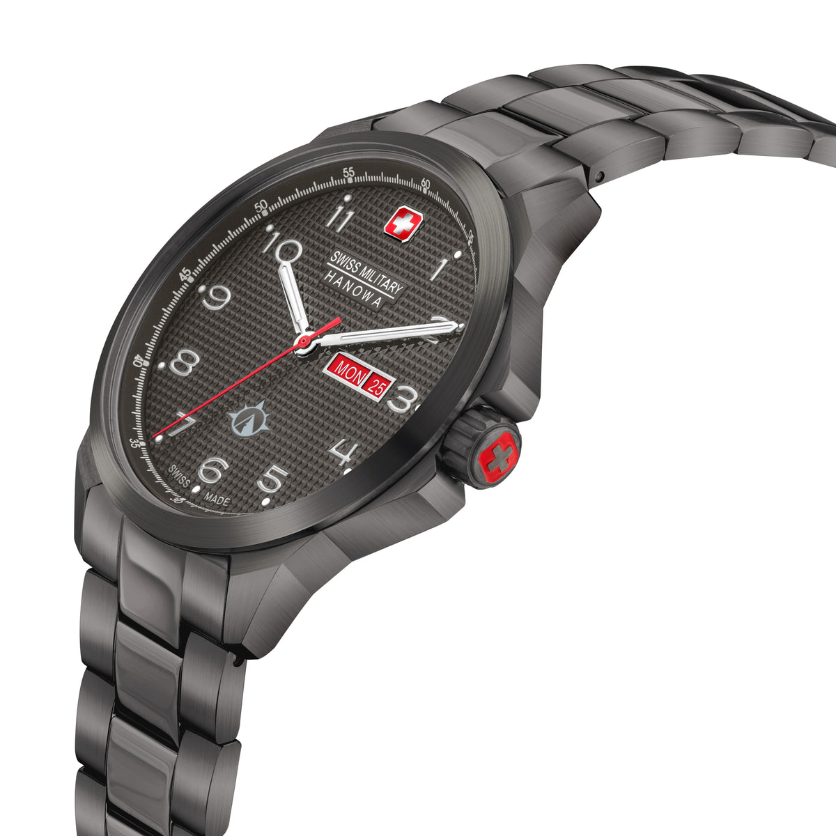 SMWGH2100341 Swiss Made Men's Watch with Grey Dial & Gun Metal Stainless Steel Bracelet