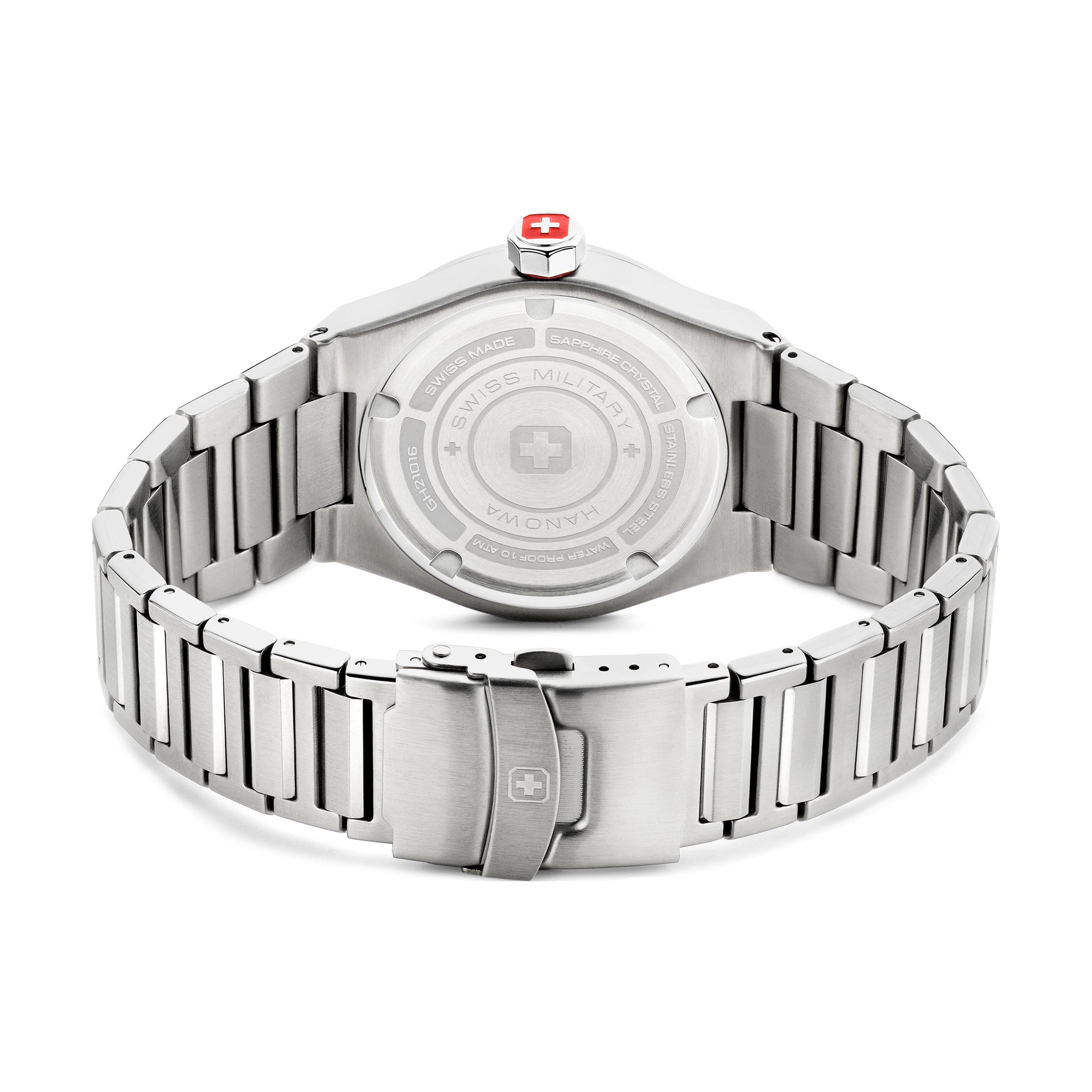 SMWGH2101604 Swiss Made Men's Watch with Black Dial & Silver Stainless Steel Bracelet