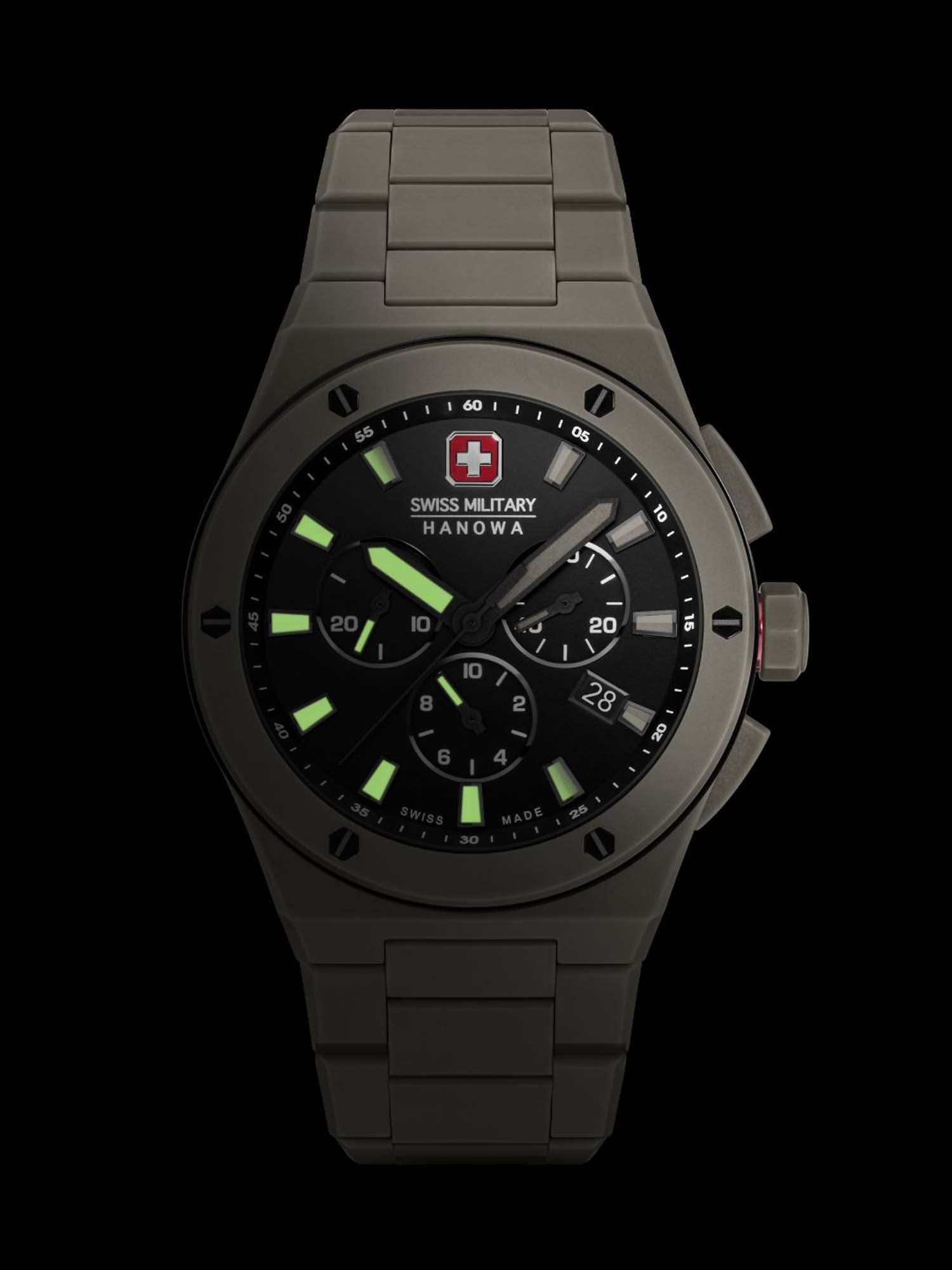 Swiss Military Hanowa SMWGI0002285 Black Velvet Dial Grey Ceramic Mens Watch