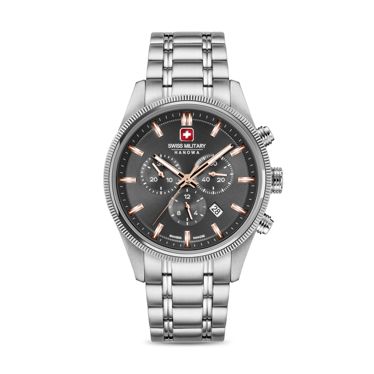 Swiss Military Hanowa SMWGI0003103 - Swiss Made Round Cool Grey Chronograph - Watch for men
