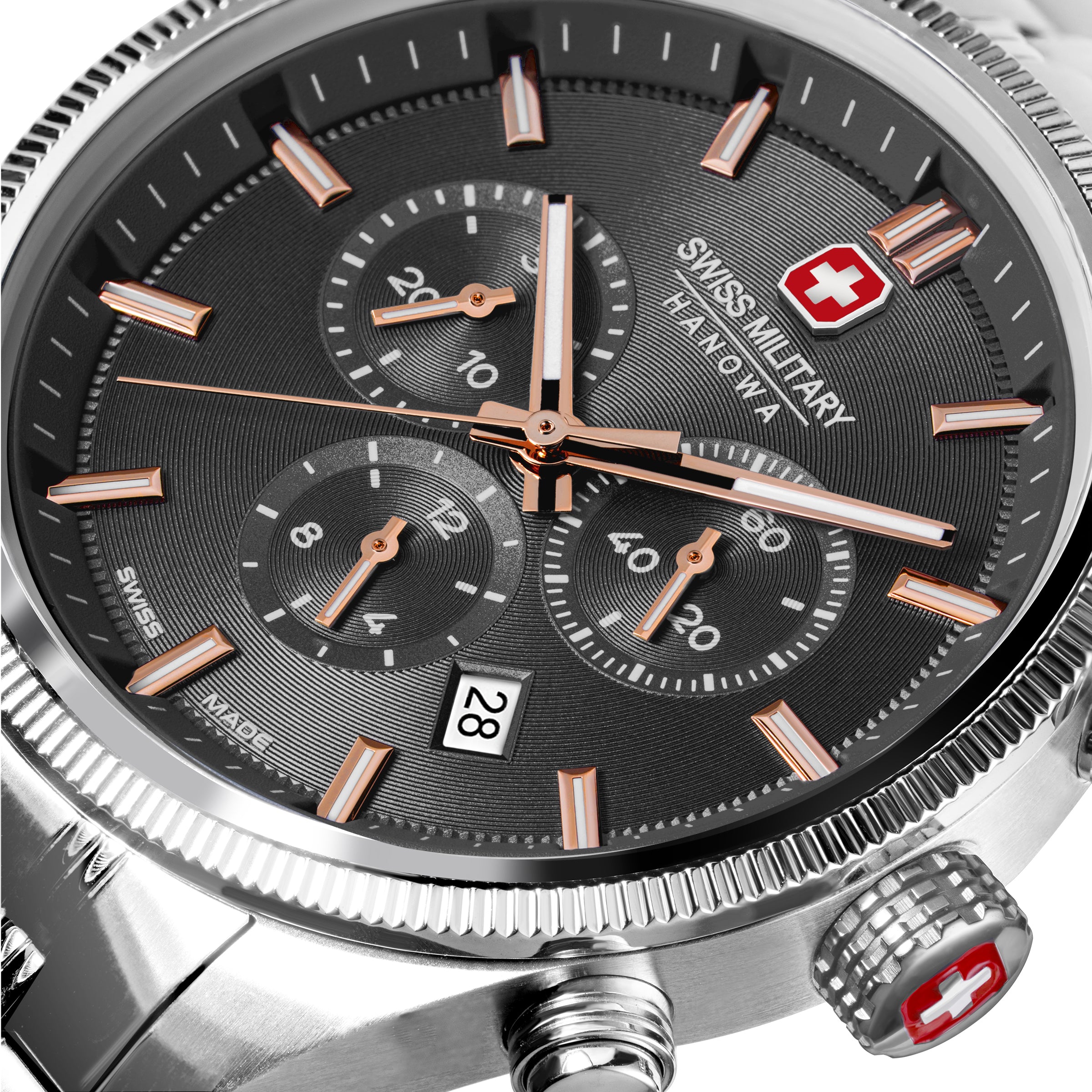 Swiss Military Hanowa SMWGI0003103 - Swiss Made Round Cool Grey Chronograph - Watch for men