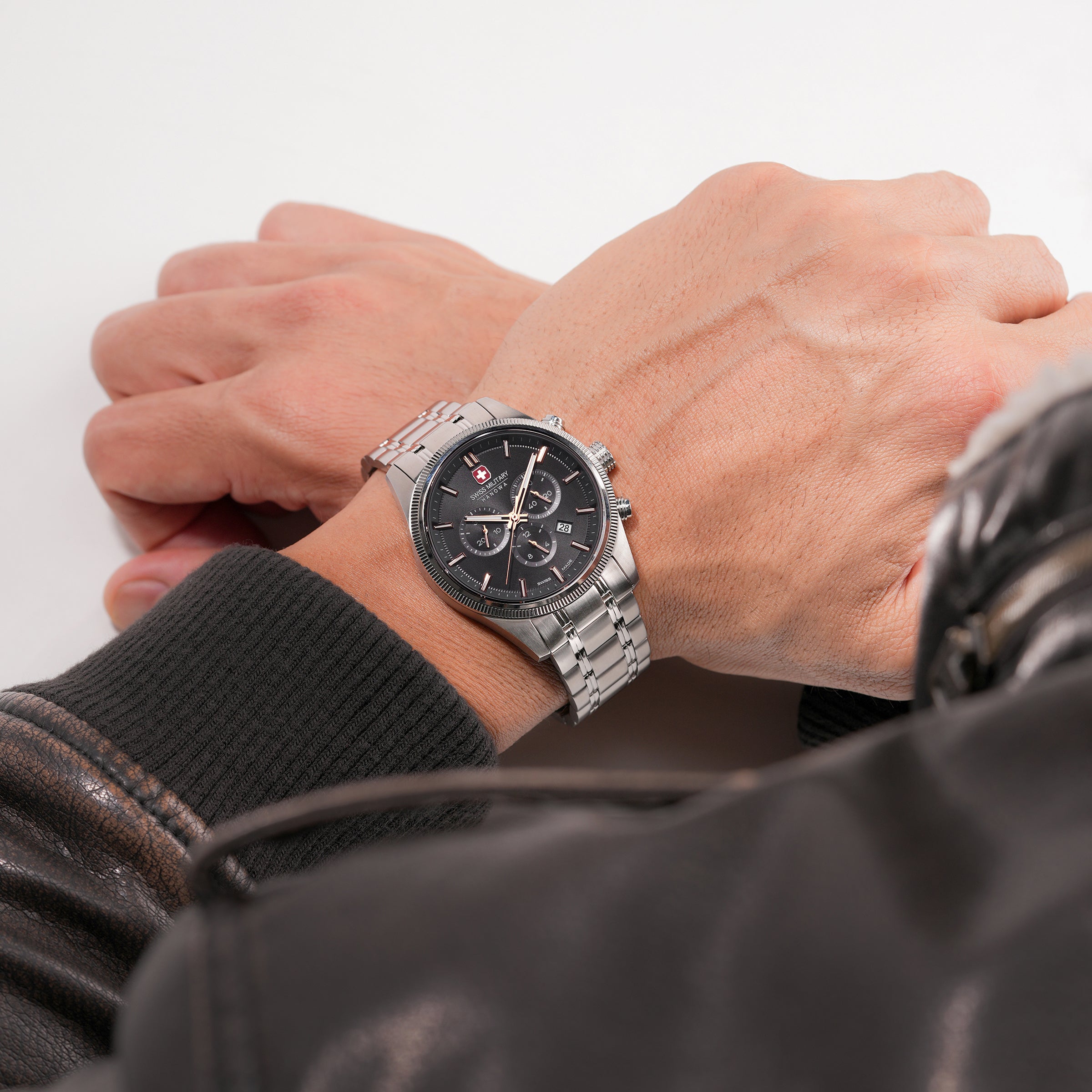 Swiss Military Hanowa SMWGI0003103 - Swiss Made Round Cool Grey Chronograph - Watch for men