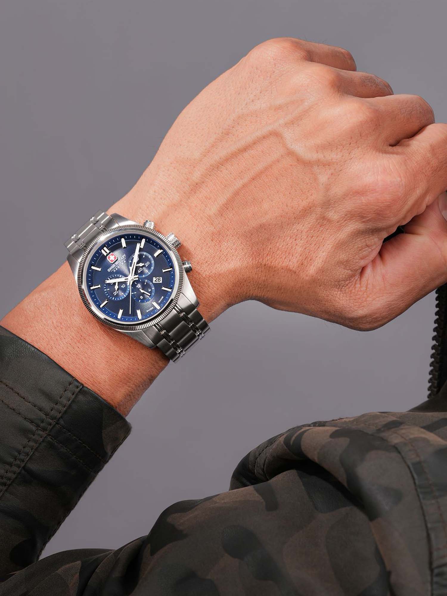 Swiss Military Hanowa SMWGI0003104 - Swiss Made Round Blue Chronograph - Watch for men