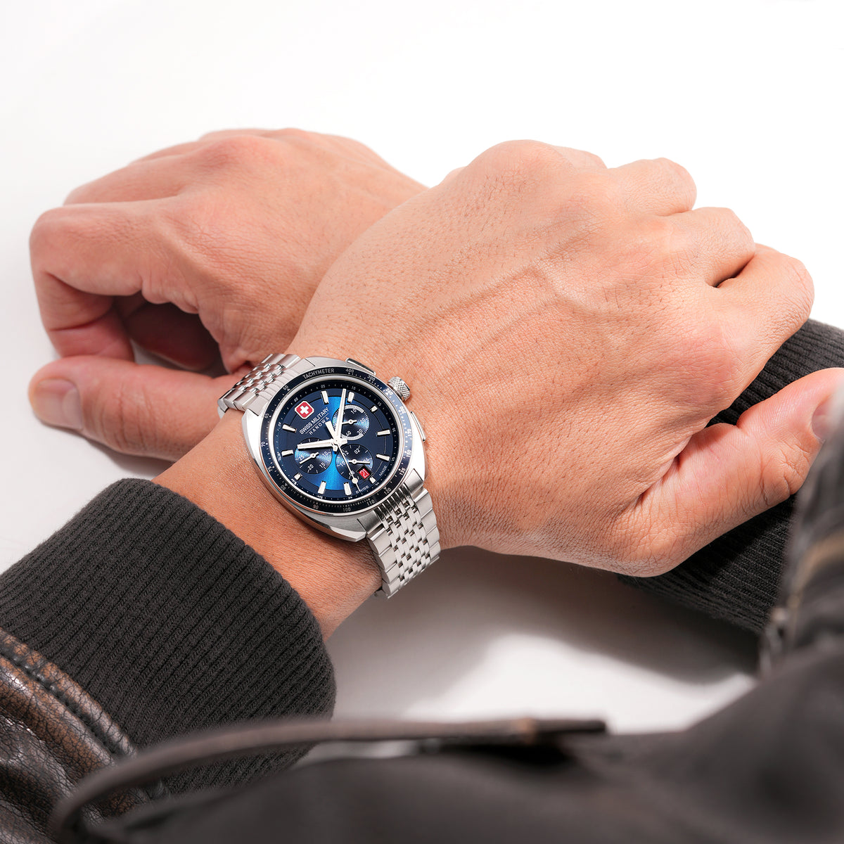 Swiss Military Hanowa SMWGI0003303 GREYHOUND CHRONO - Swiss Made Round Blue Chronograph - Watch for men