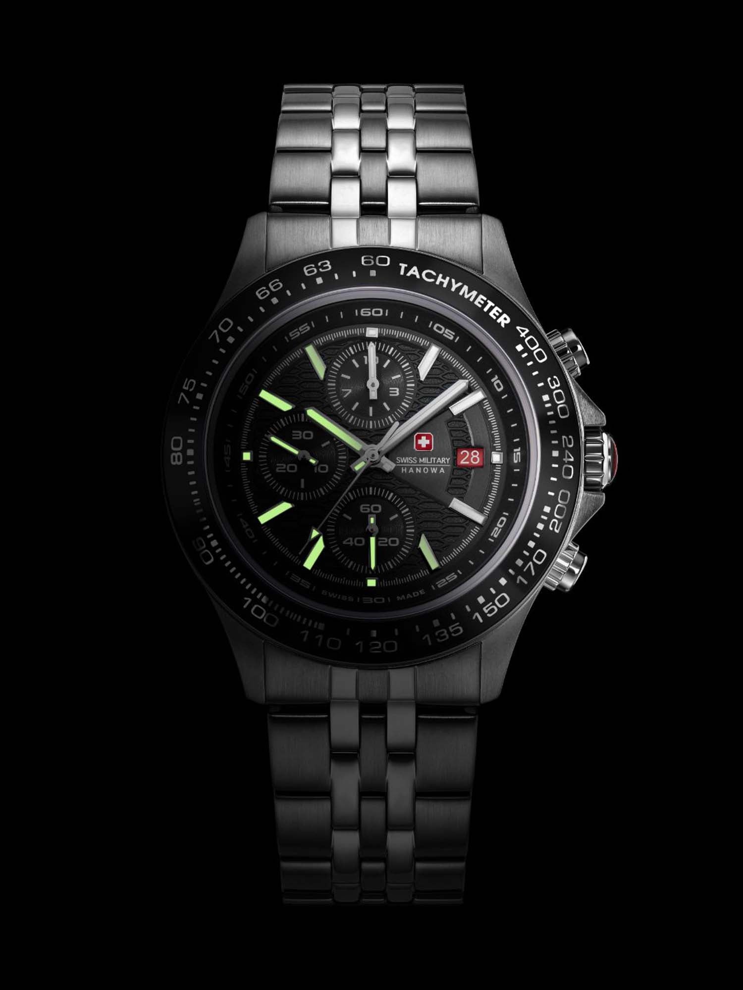 Swiss Military Hanowa SMWGI0003402 - Swiss Made Round Black Chronograph - Watch for men