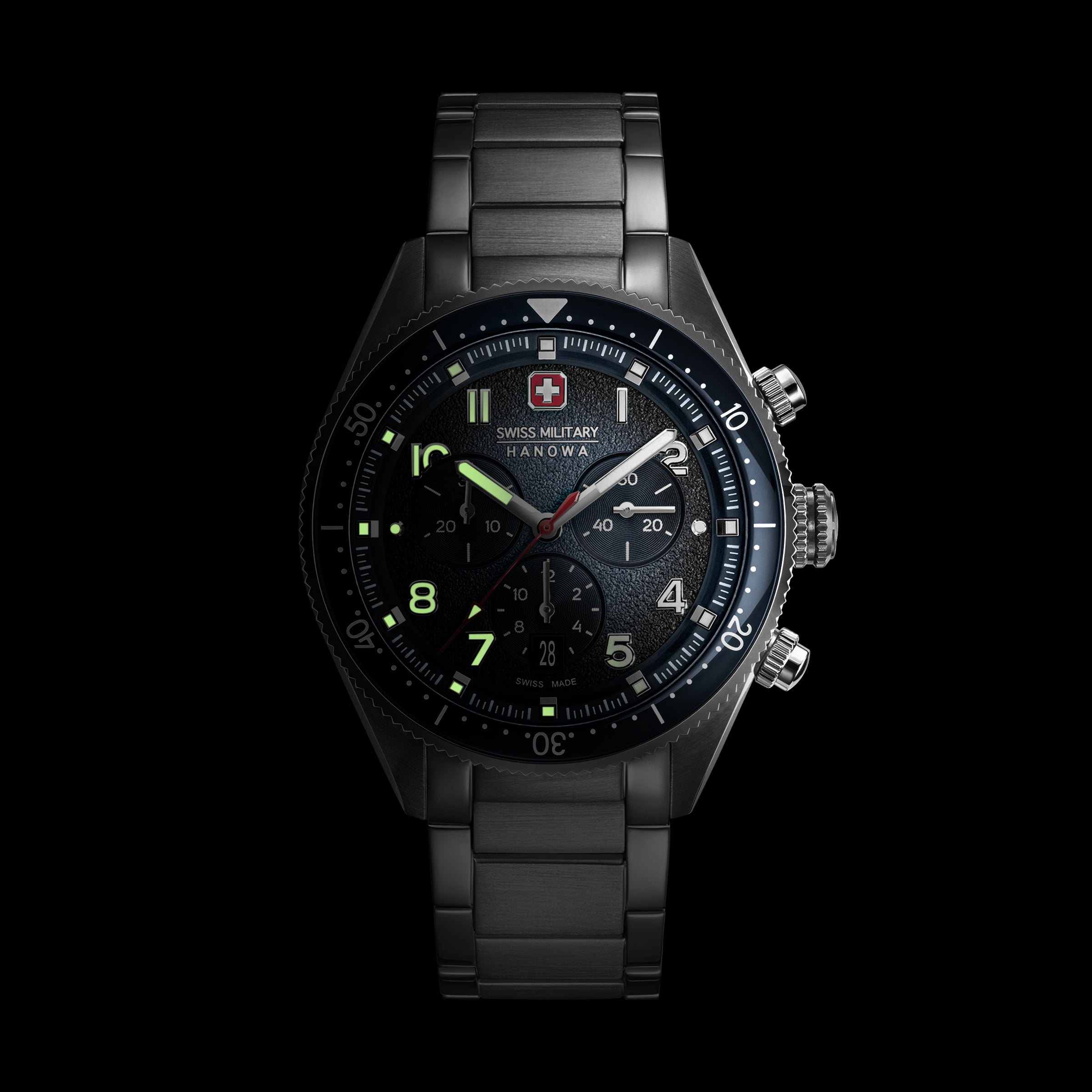Swiss Military Hanowa SMWGI0003804 NAVALUS PRO CHRONO - swiss made Round Blue Chronograph - Watch for men