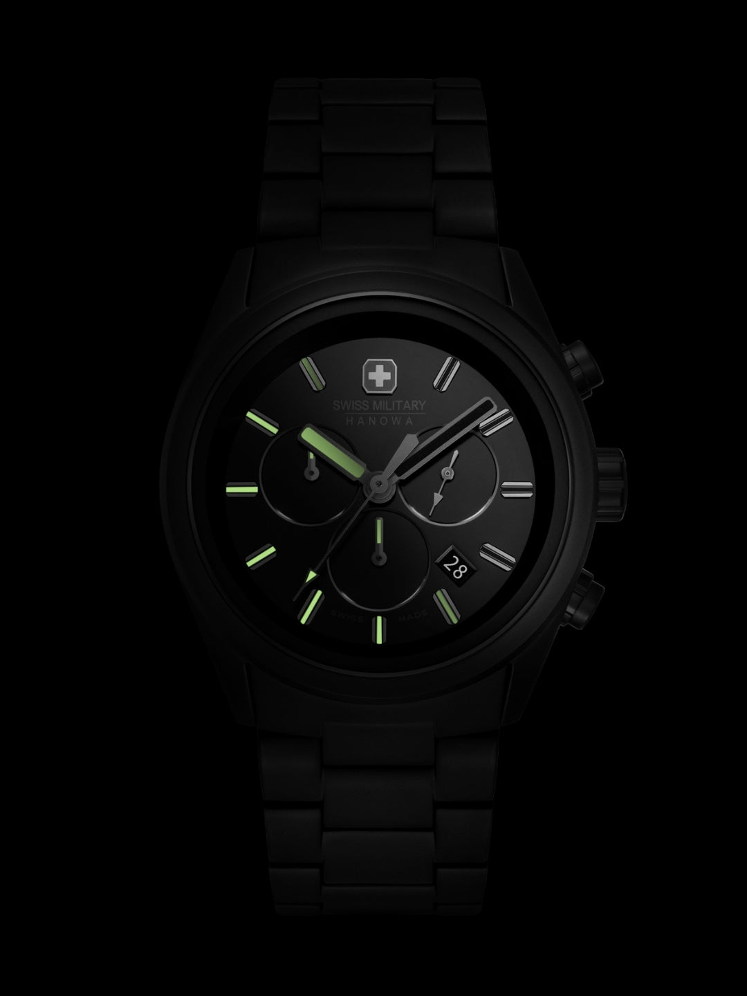 Swiss Military Hanowa Navalus Pro Chrono Stealth Black Dial Chronograph Swiss Made Watch For Mens-SMWGI0004230