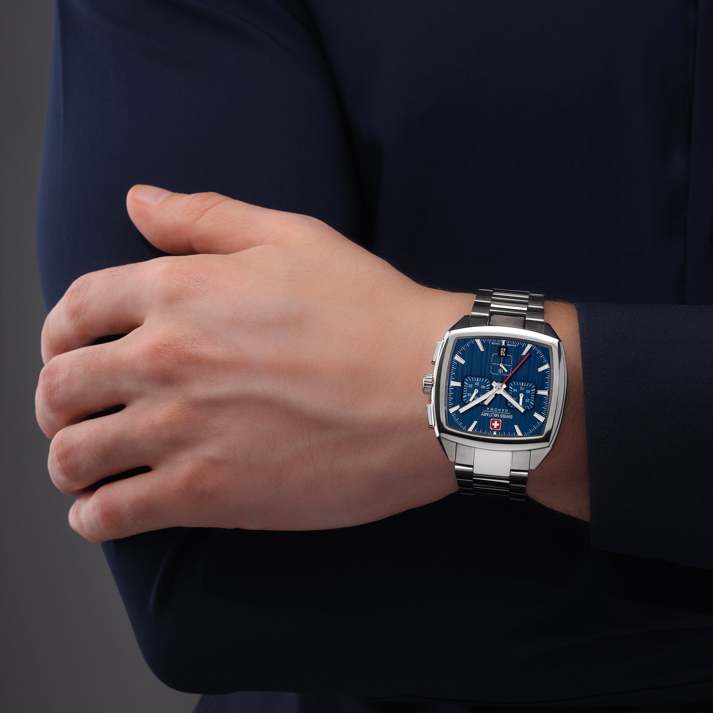 Swiss Military Hanowa SMWGI0004302 - Swiss Made Square Dial Blue Chronograph - Watch for men