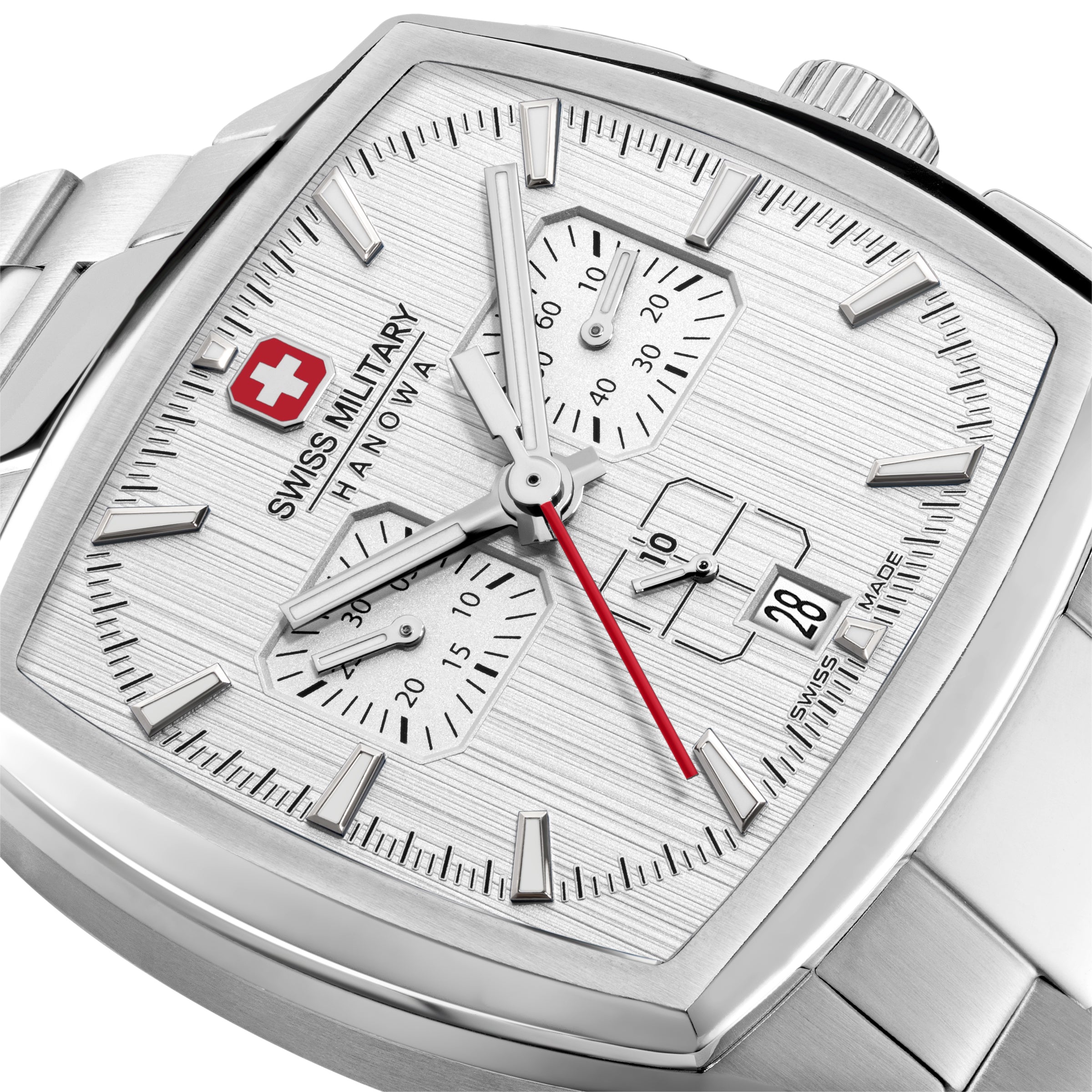 Swiss Military Hanowa SMWGI0004303 - Swiss Made Square Dial Silver Chronograph - Watch for men