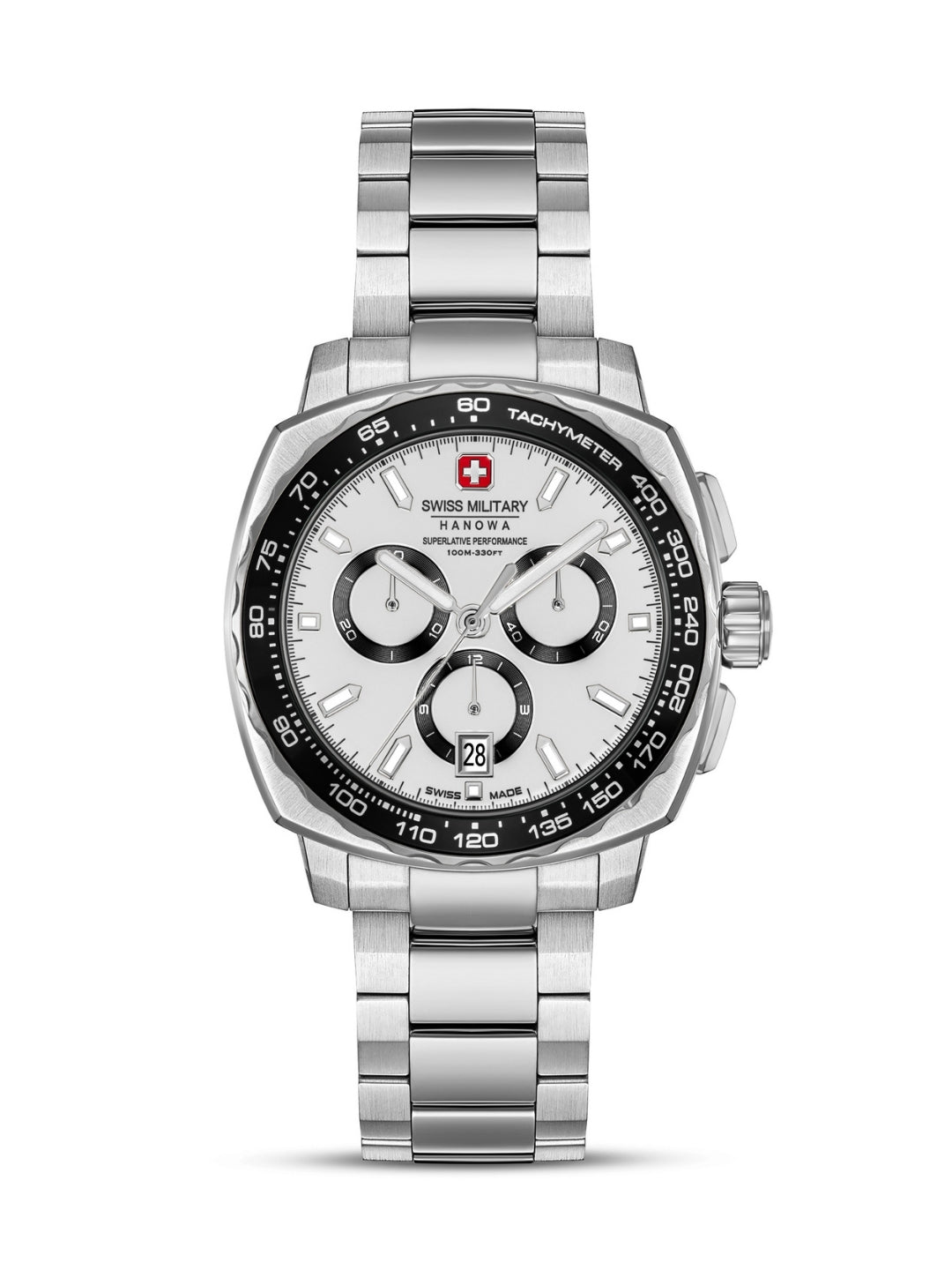 Swiss Military Hanowa SPEEDWELL White Round Dial Chronograph Swiss Made Watch For Mens-SMWGI0006801