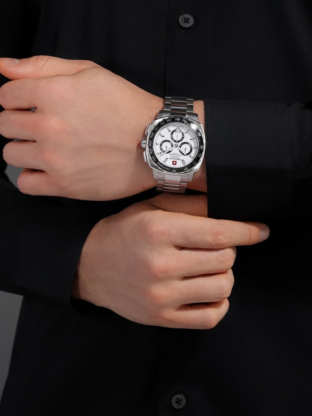 Swiss Military Hanowa SPEEDWELL White Round Dial Chronograph Swiss Made Watch For Mens-SMWGI0006801