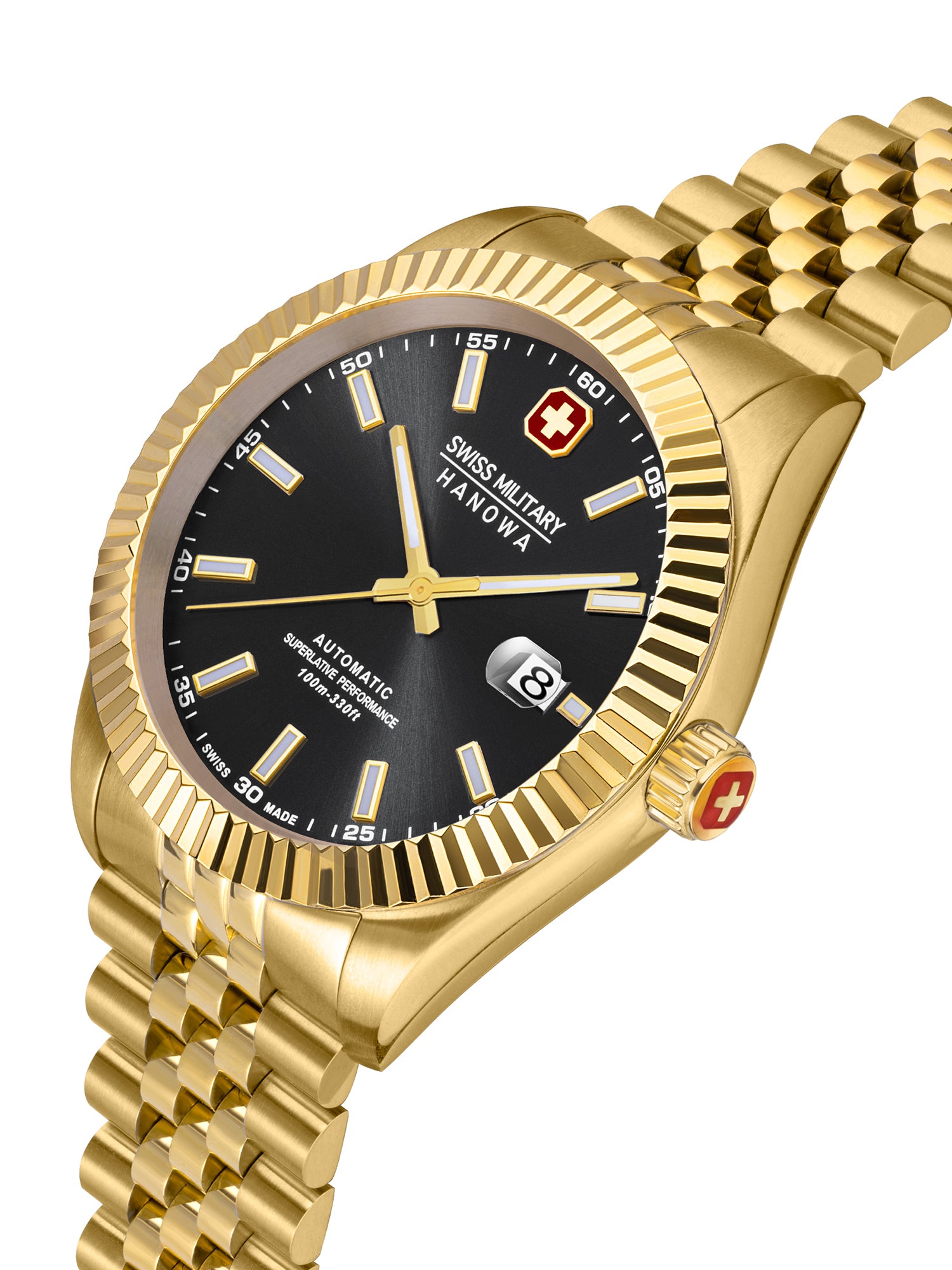 SWISS MILITARY HANOWA DILIGENTER BLACK ROUND Dial Analog Automatic Watch for Mens SMWGL0002110