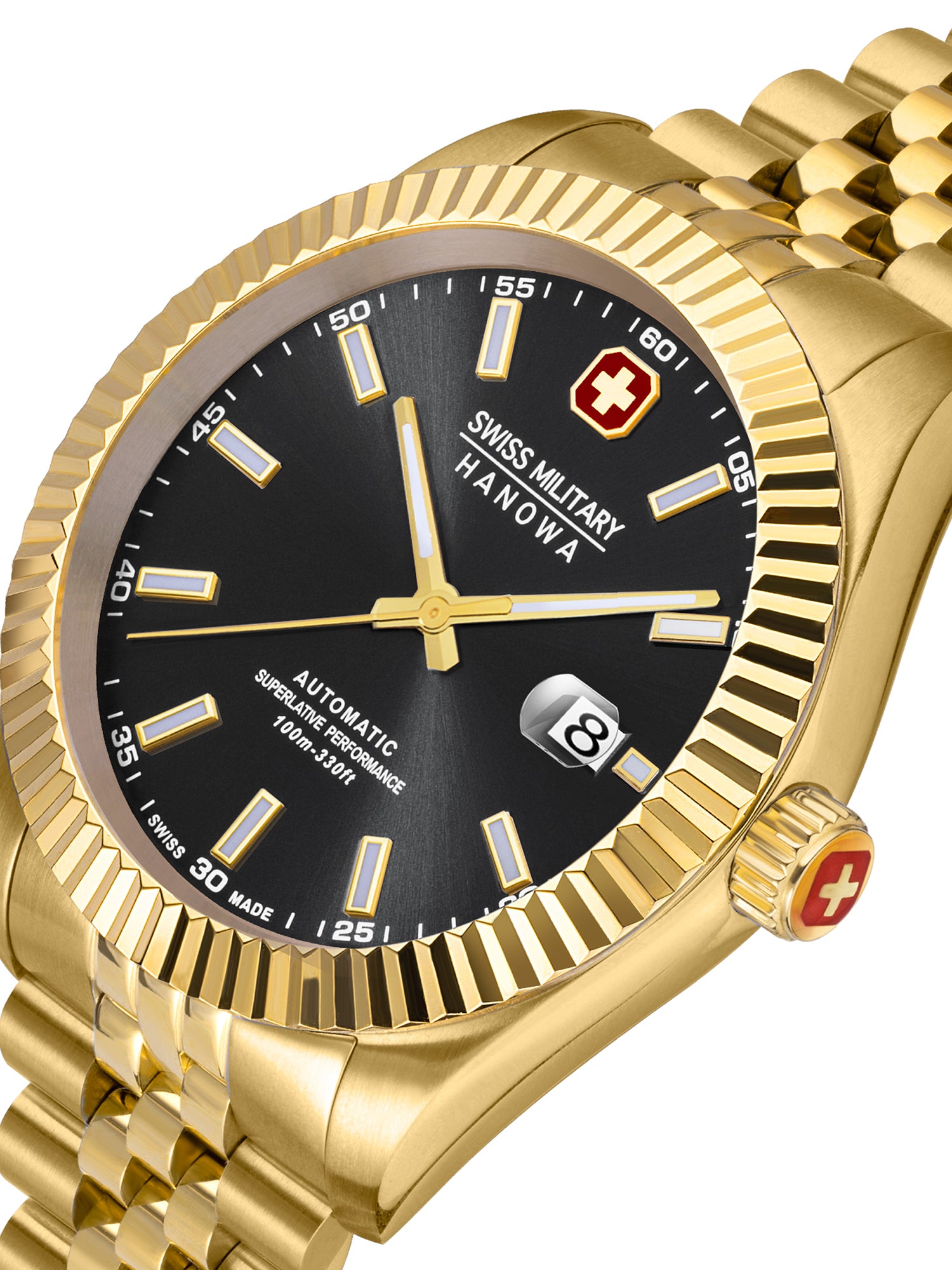 SWISS MILITARY HANOWA DILIGENTER BLACK ROUND Dial Analog Automatic Watch for Mens SMWGL0002110