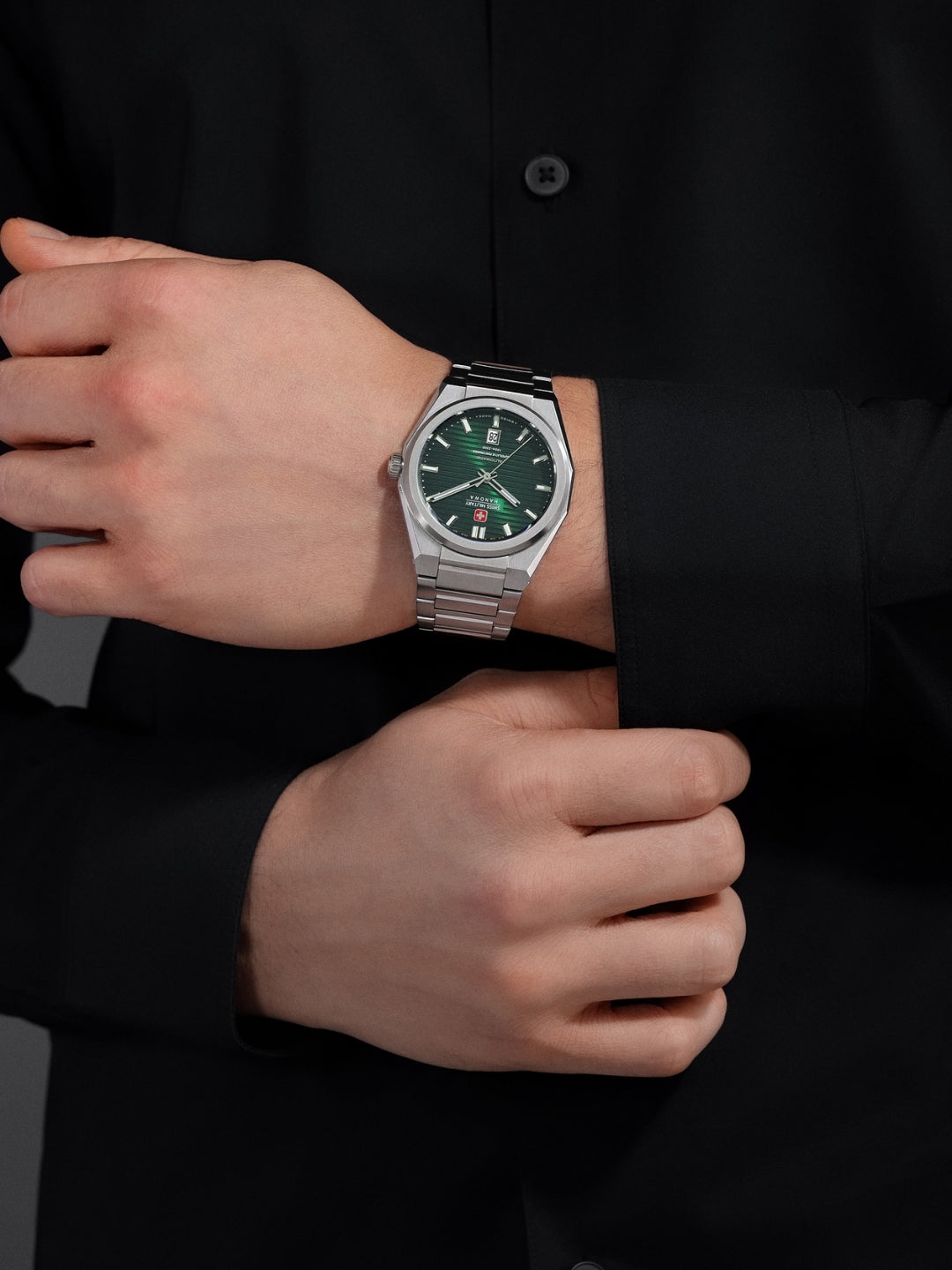 Swiss Military Hanowa AVALANCHE Green Round Dial Automatic Swiss Made Watch For Mens-SMWGL0006902