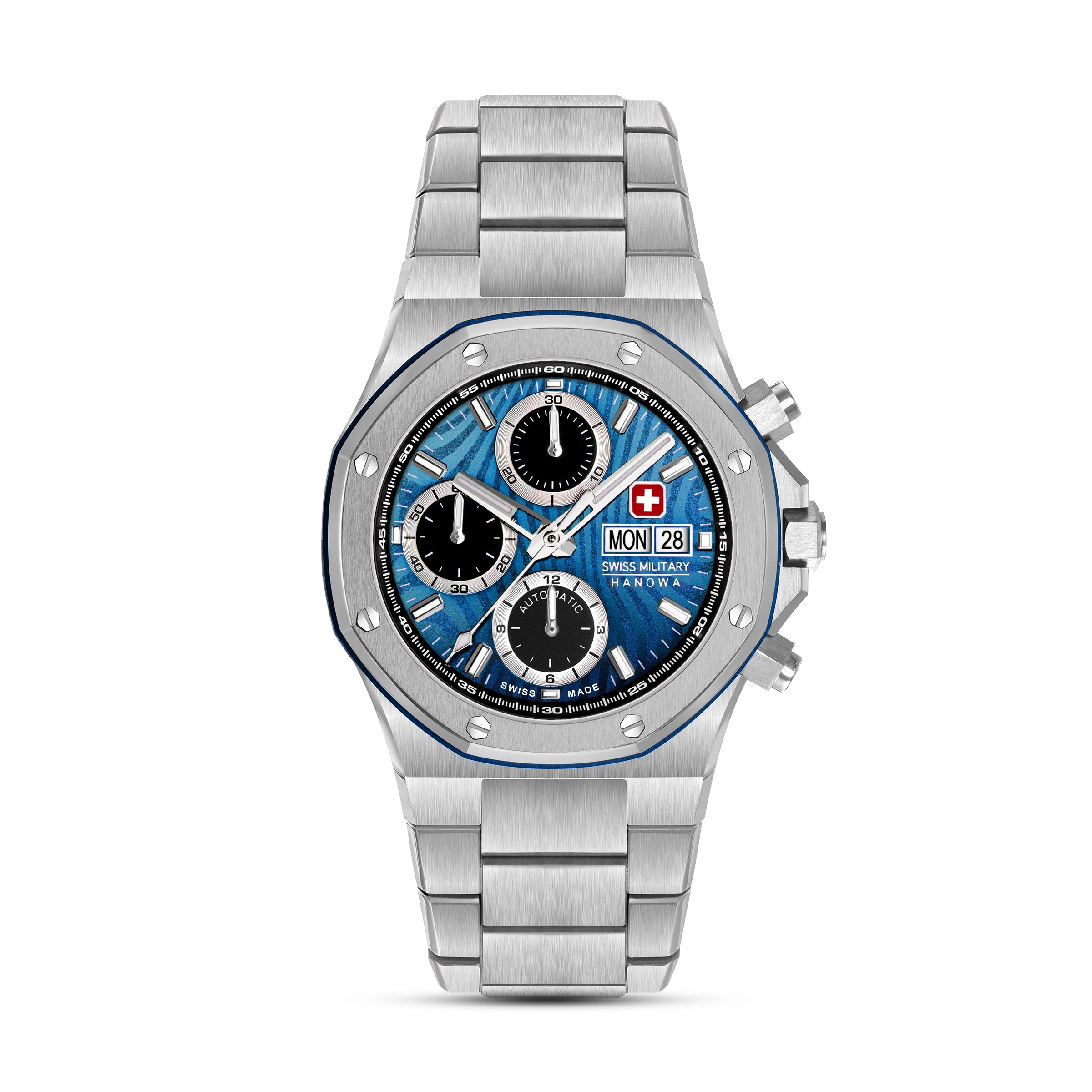 Swiss Military Hanowa Damask Legend ? Windstorm Black Round Dial Automatic Swiss Made Watch For Mens-SMWGL0007001