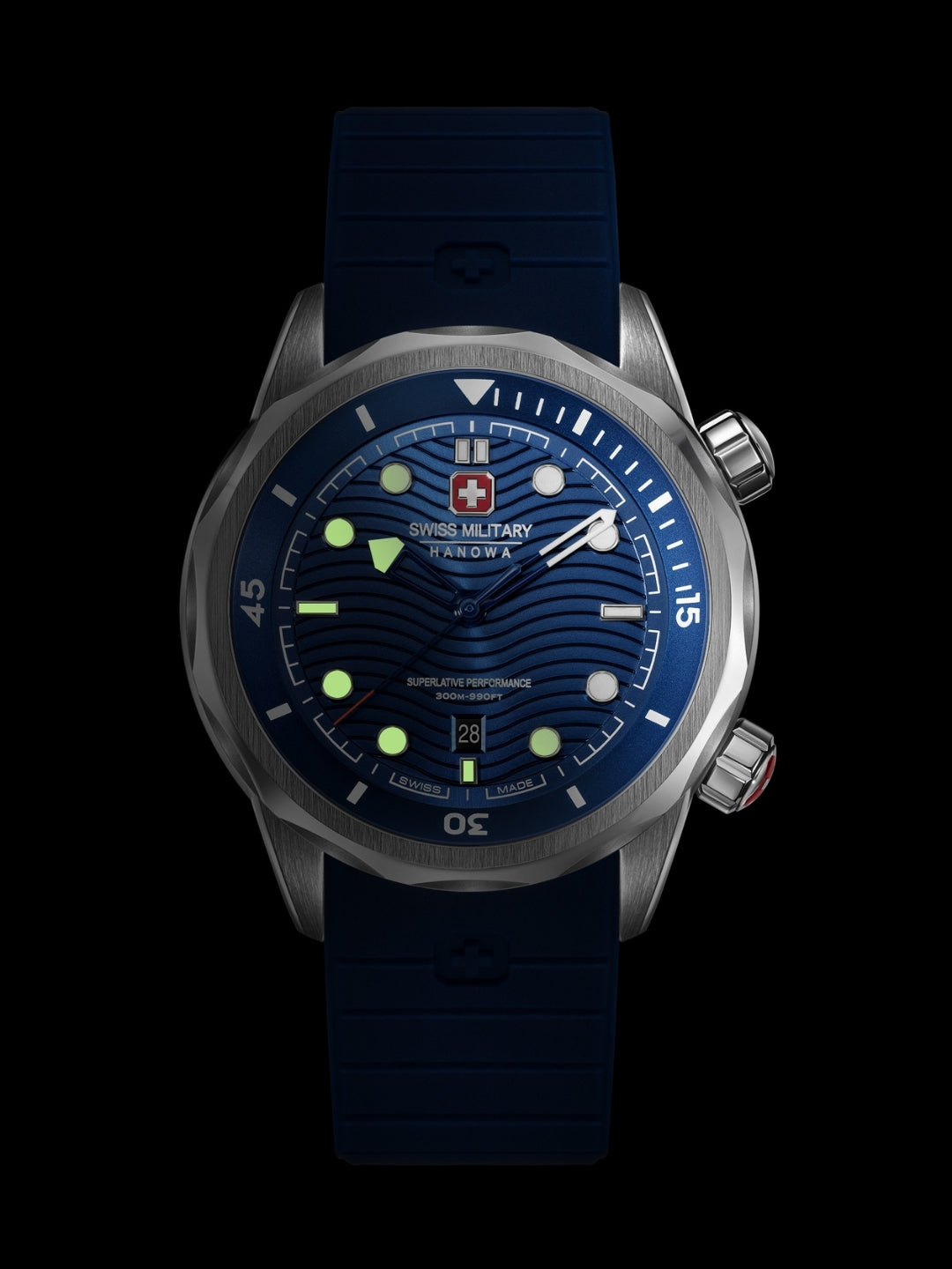 Swiss Military Hanowa BREAKWATER Blue Round Dial Analogue Swiss Made Watch For Mens-SMWGN0006401