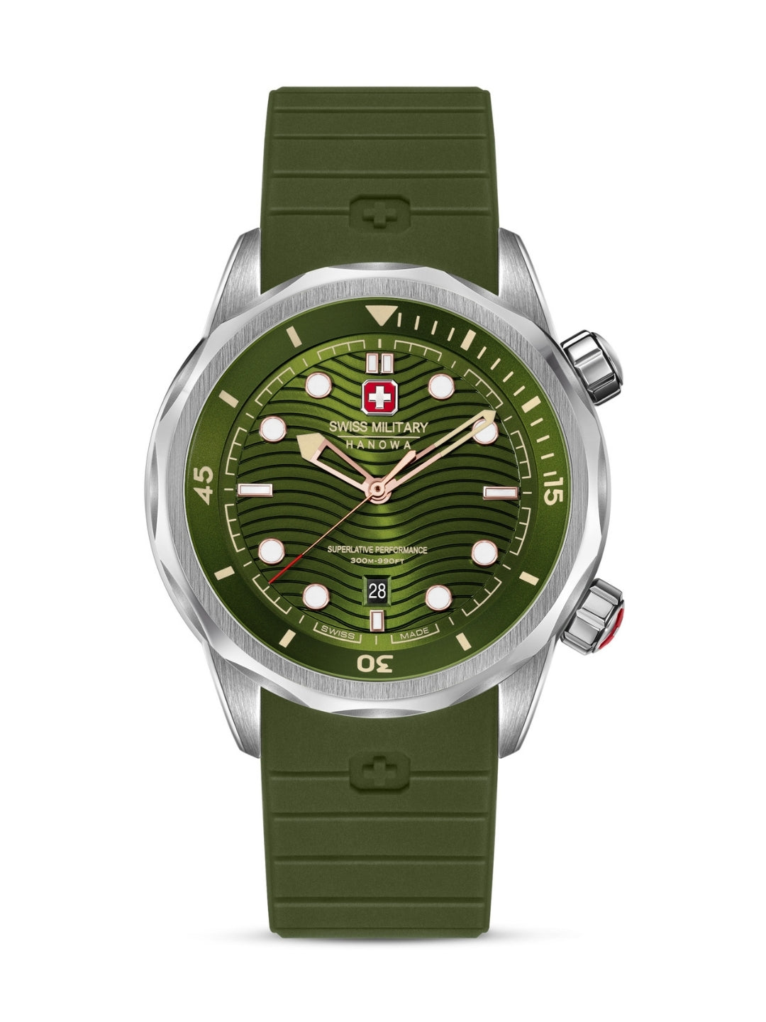 Swiss Military Hanowa BREAKWATER Green Round Dial Analogue Swiss Made Watch For Mens-SMWGN0006402