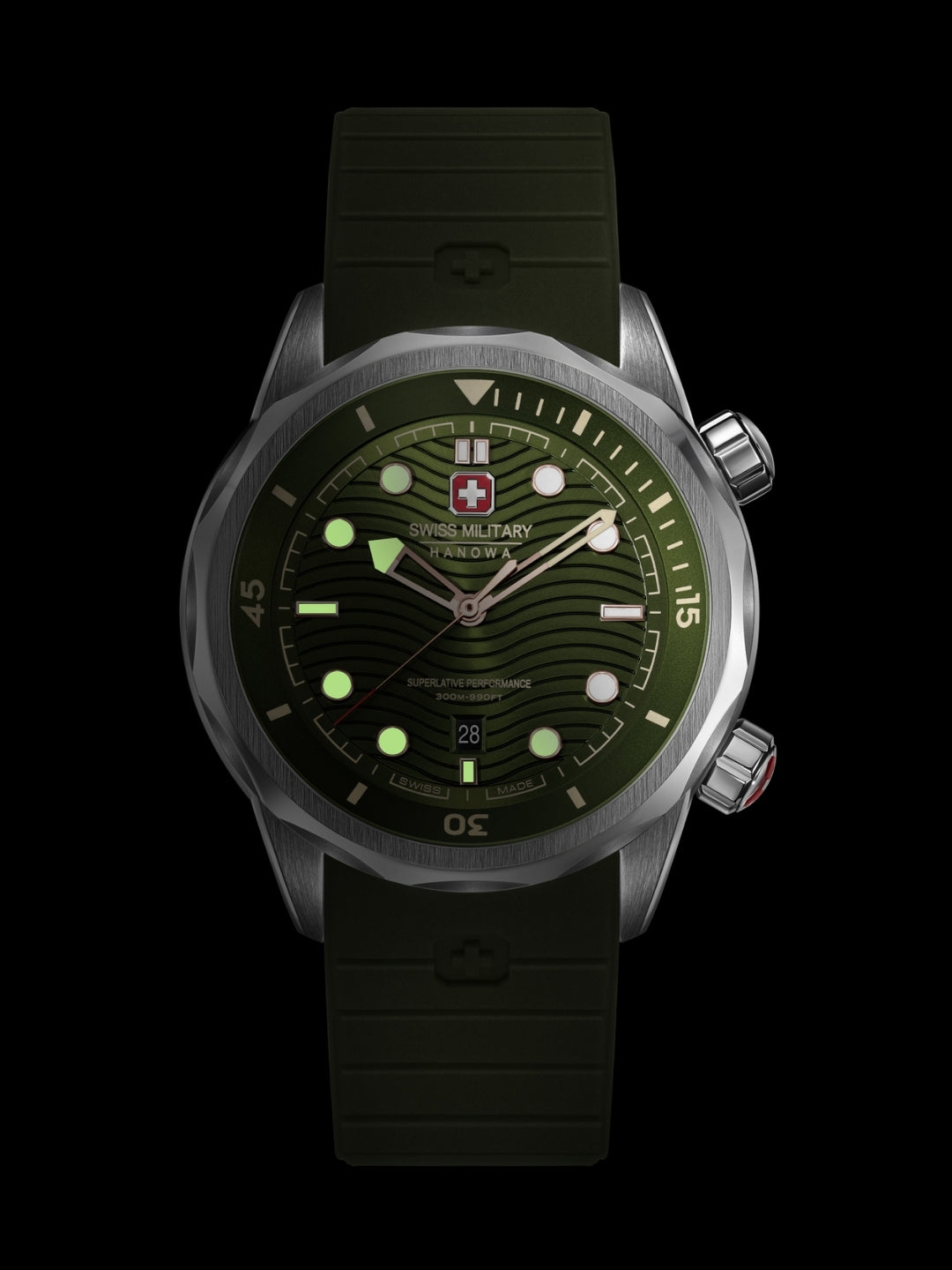 Swiss Military Hanowa BREAKWATER Green Round Dial Analogue Swiss Made Watch For Mens-SMWGN0006402