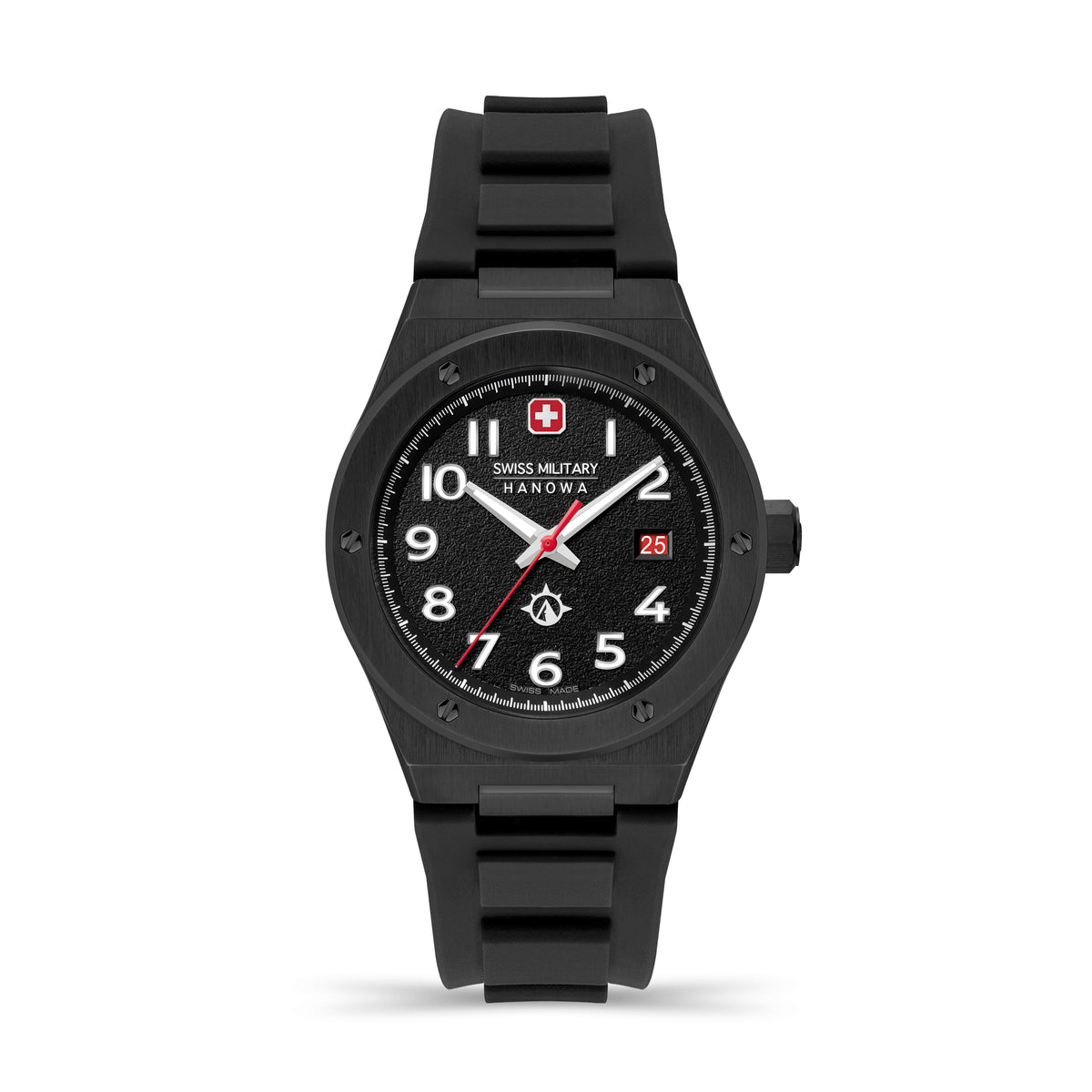 Swiss Military Hanowa SONORAN Quartz Movement SMWGN2101930 Black Dial Silicon Strap Men's Watch