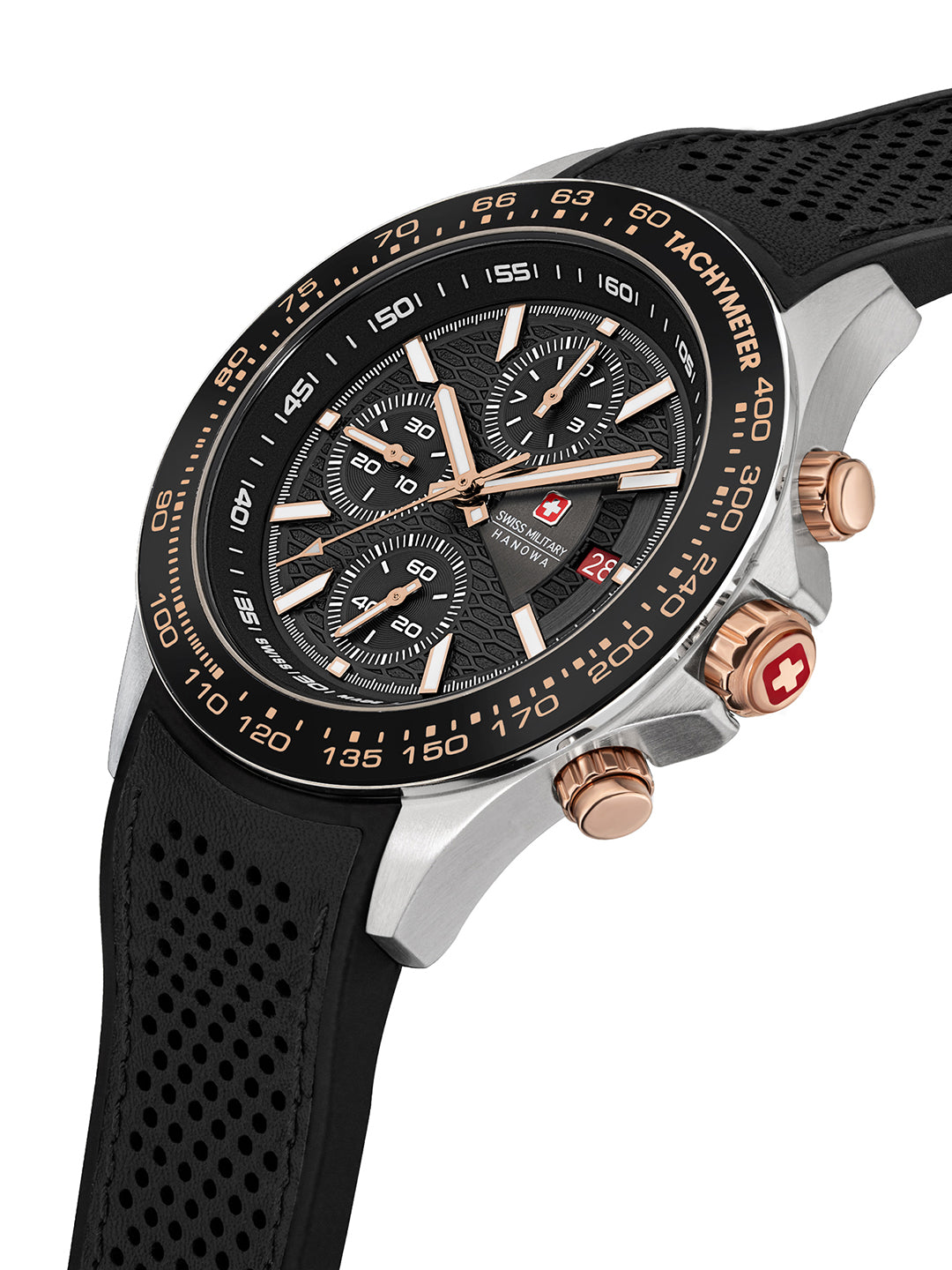 Swiss Military Hanowa SMWGO0003401 - Swiss Made Round Black Chronograph - Watch for men