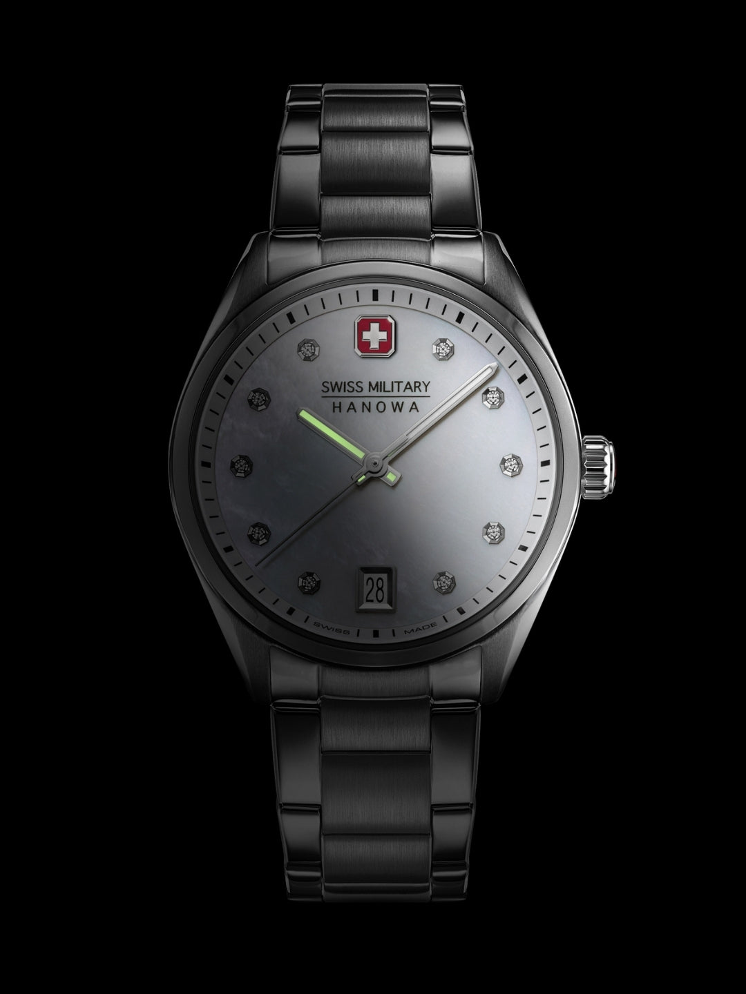 Swiss Military Hanowa Silver Dial Analogue Swiss Made Watch For Womens-SMWLH0005001