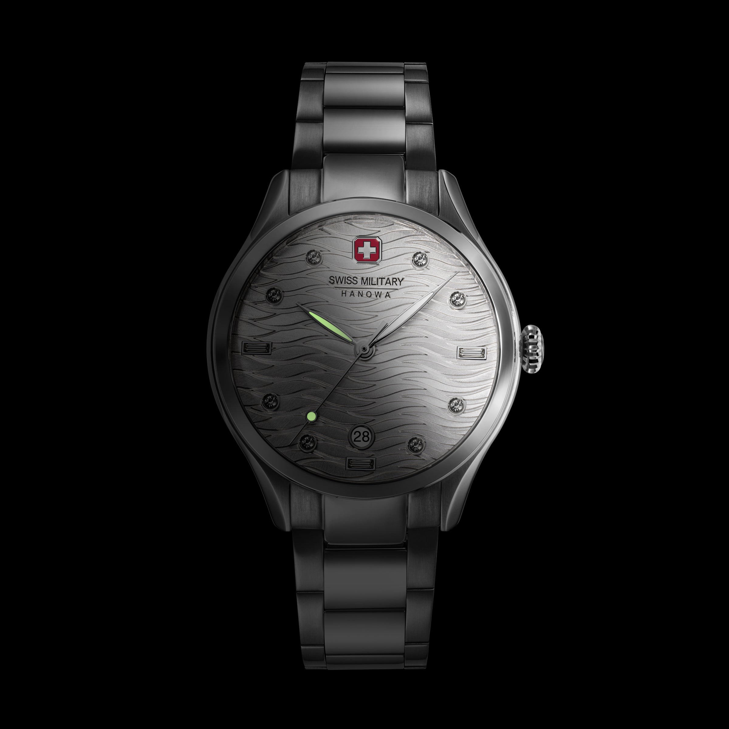 SMWLH0005301 Swiss Made Men's Watch with Silver White Dial & Silver Stainless Steel Bracelet