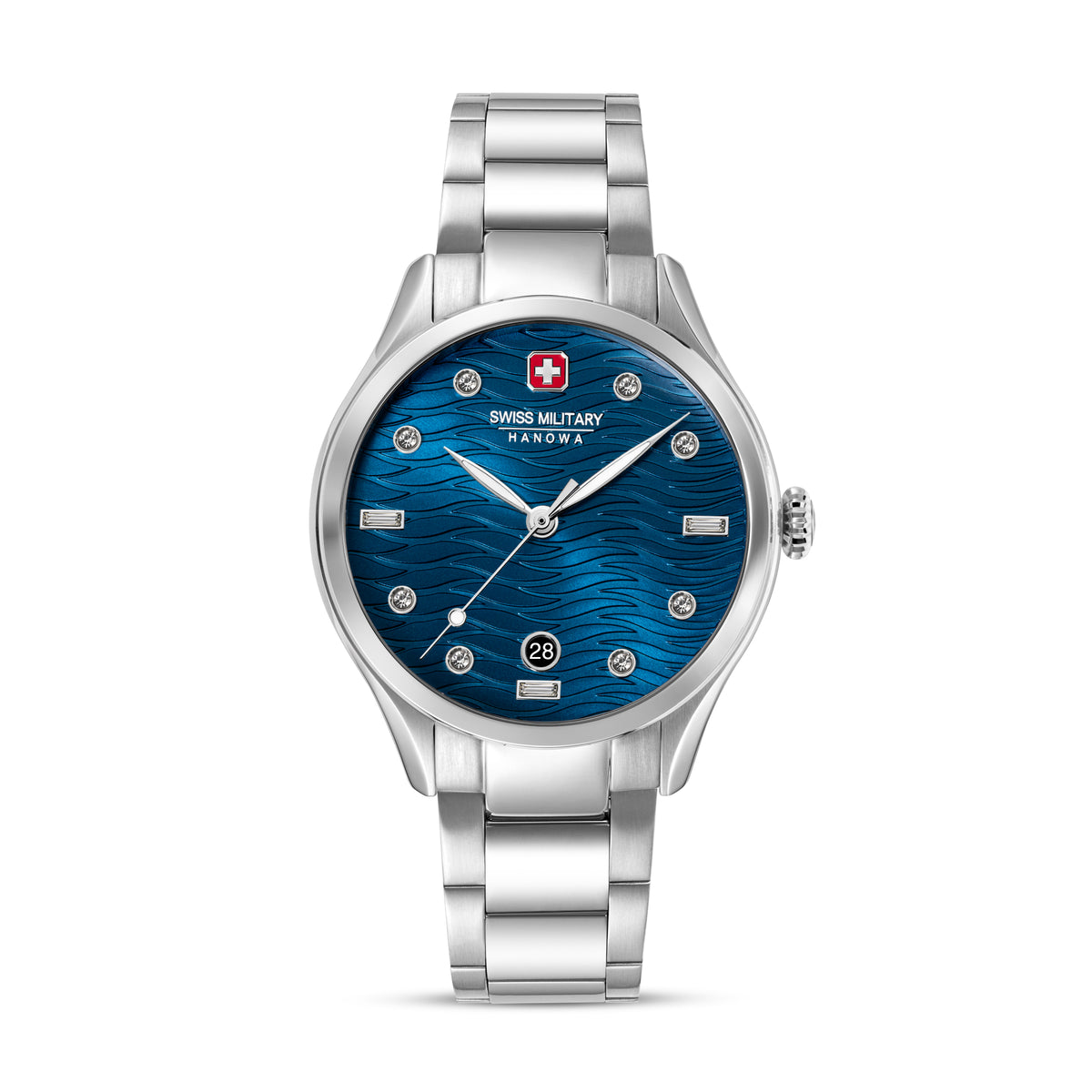 SMWLH0005302 Swiss Made Men's Watch with Blue Dial & Silver Stainless Steel Bracelet
