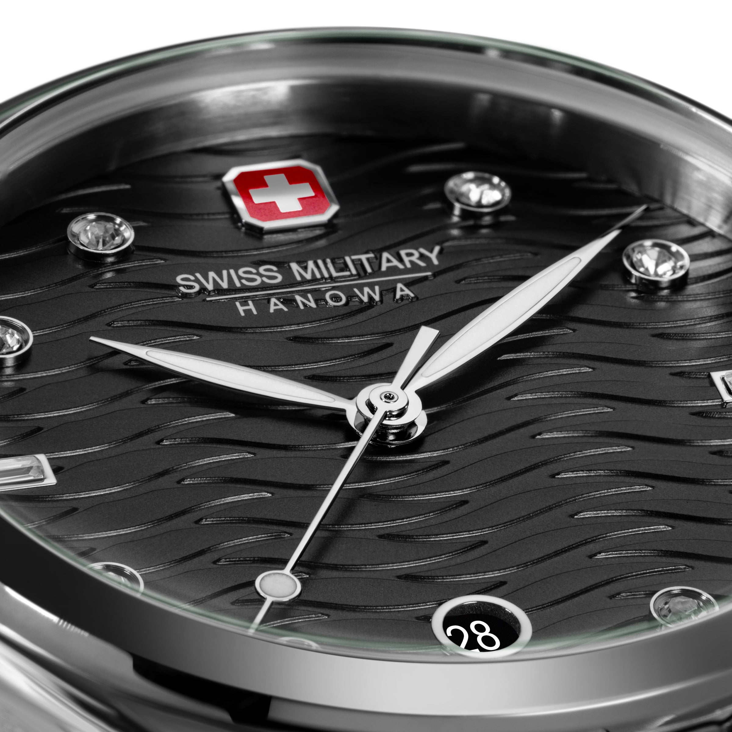 SMWLH0005303 Swiss Made Men's Watch with Black Dial & Silver Stainless Steel Bracelet